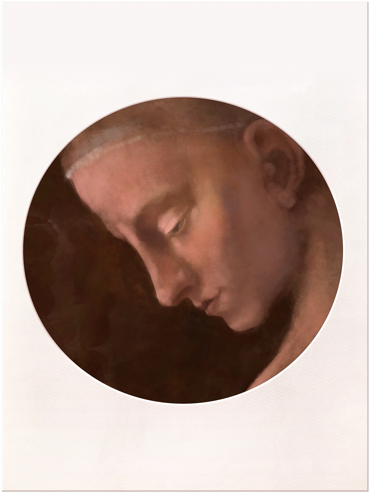 Painted variation of Michelangelos "Study of the head of Leda" by Ralph Niemeyer • 2020 • digital painting