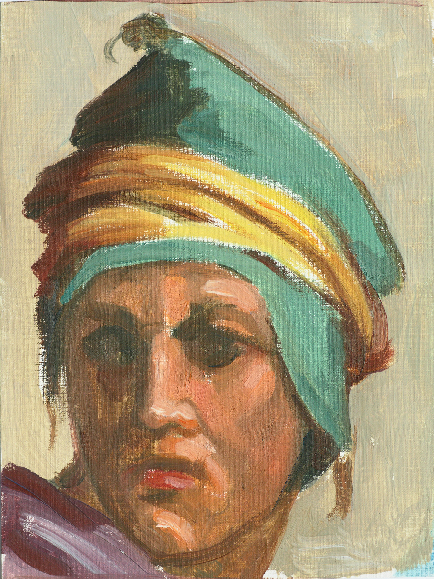 Color study of the Lünette "Serubbabel-Abihud-Eljakim" by Ralph Niemeyer • 1997 • Oil on canvas