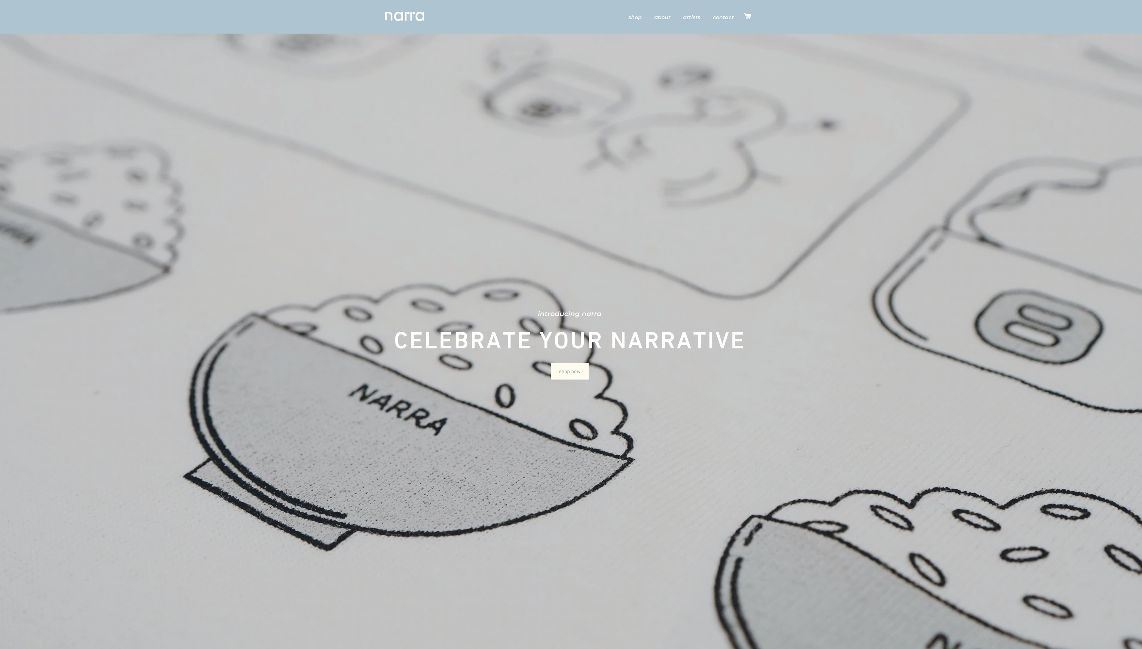 live header on the website homepage