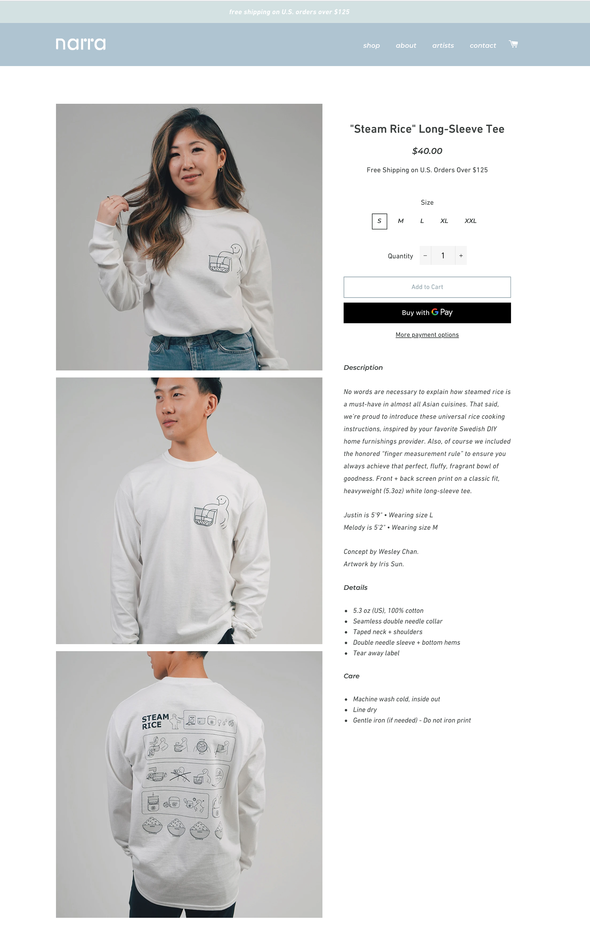 listing for my design on a long sleeve shirt
