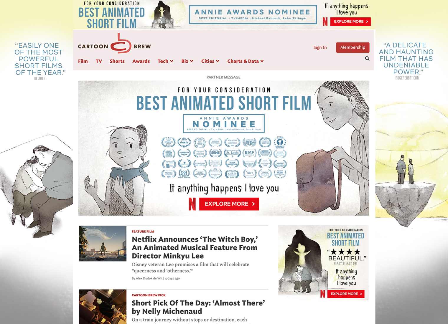 "if anything happens, i love you" cartoon brew takeover