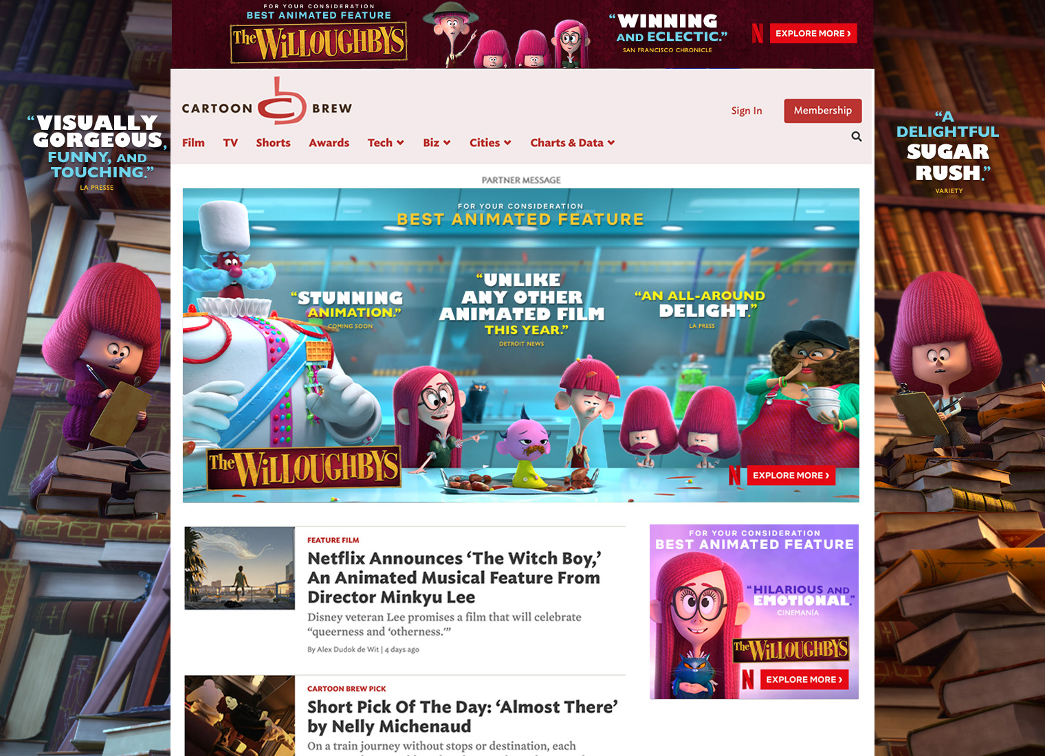 "the willoughby's" cartoon brew takeover