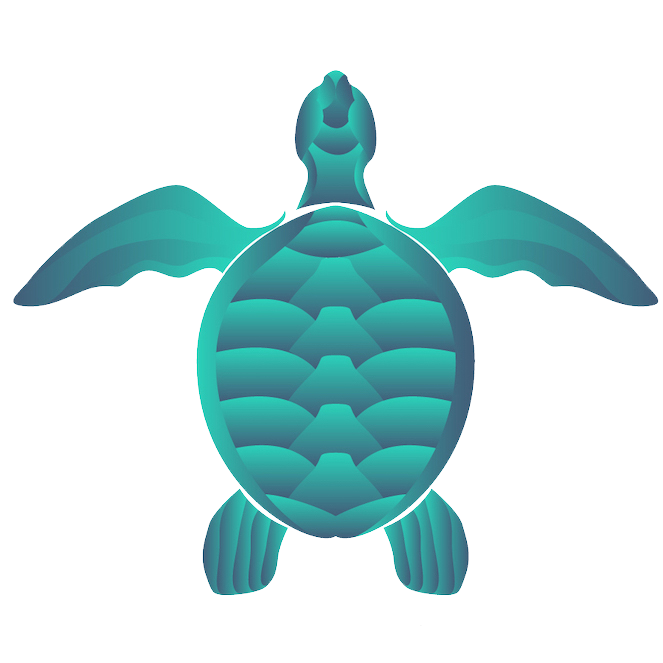 Aquamarine sea turtle logo