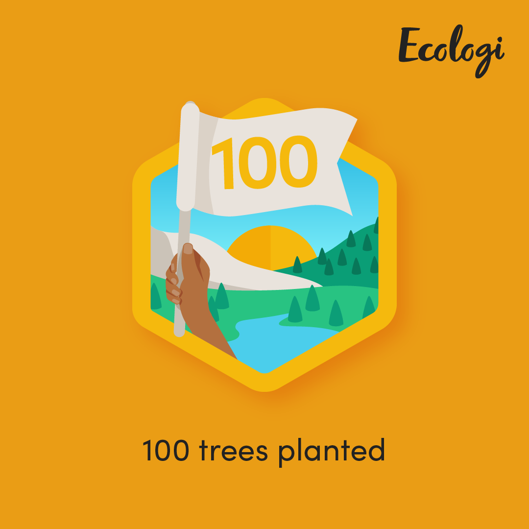 100 Trees Planted by TDC's positive environmental impact managed by Ecologi