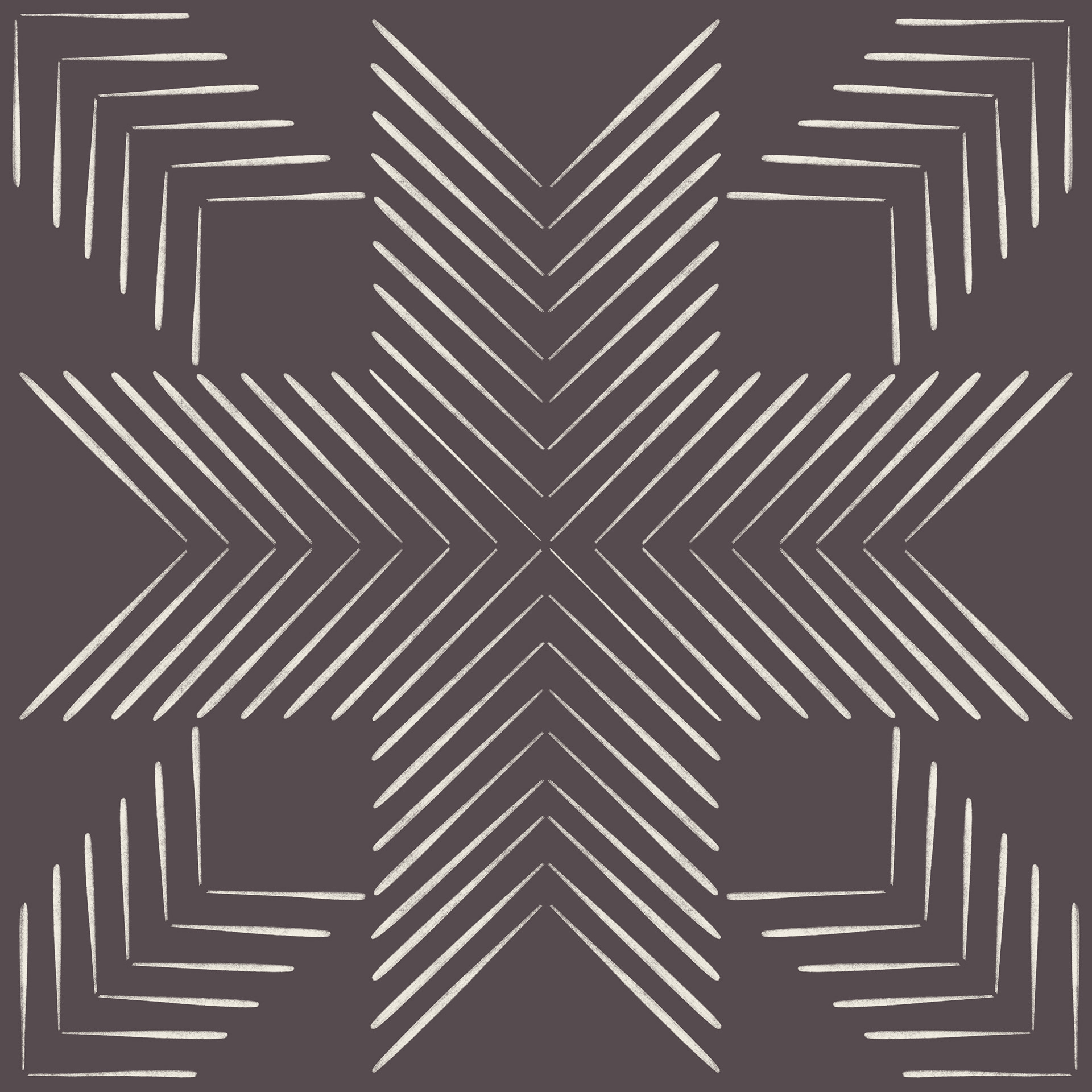 line geo - creamy white, purple brown