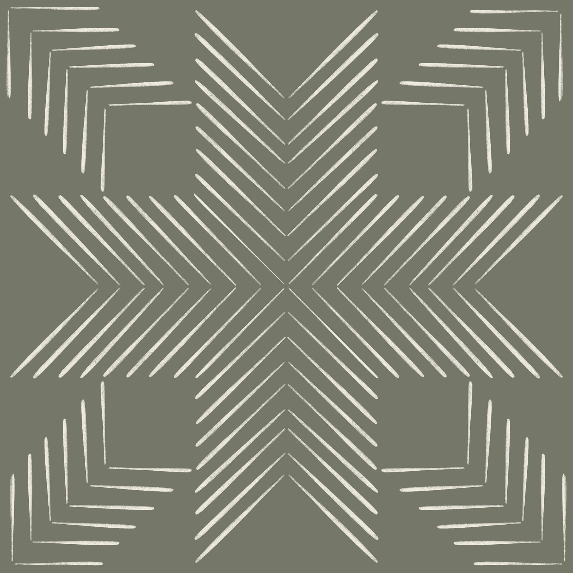 line geo - creamy white, limed ash