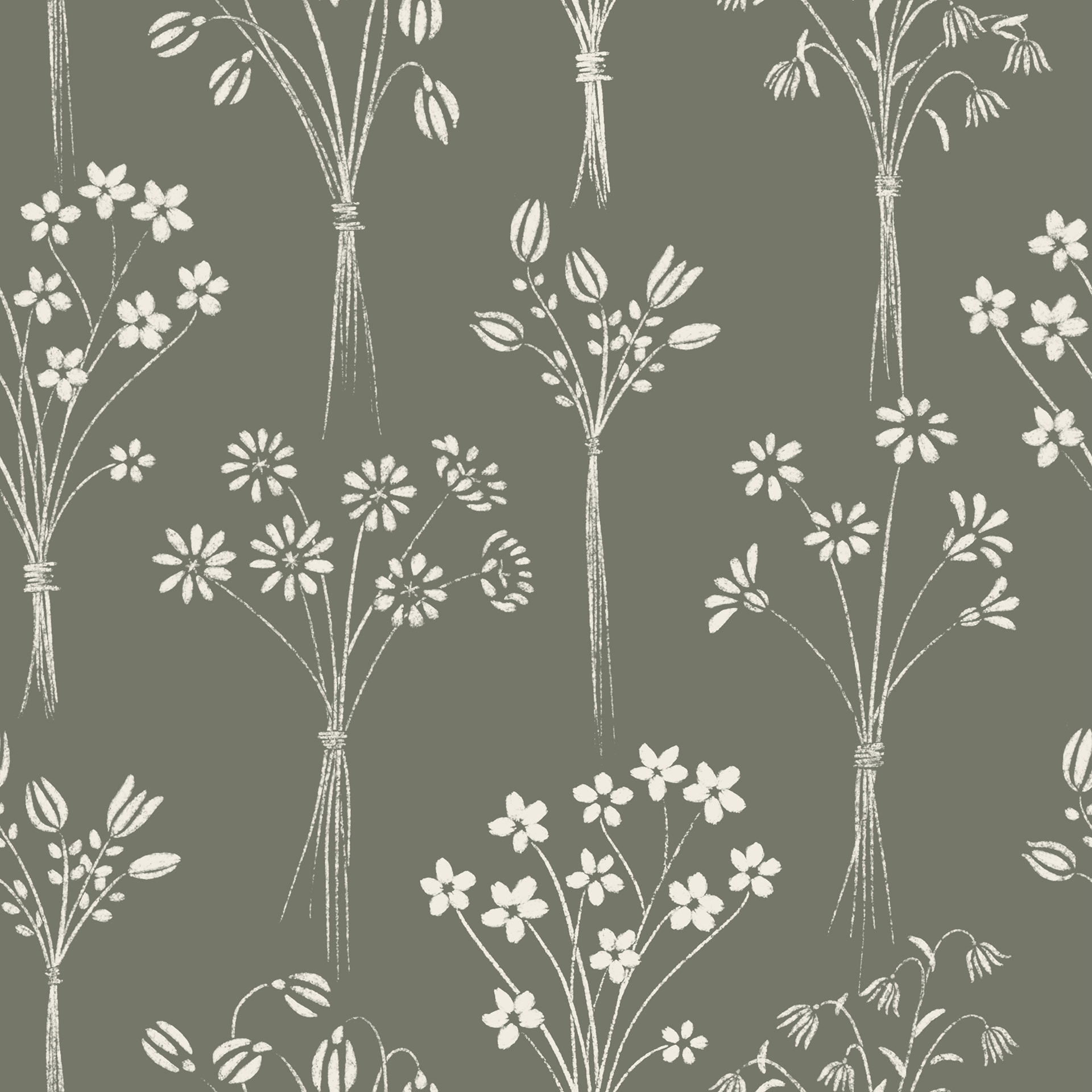delicate flower bouquets - creamy white, limed ash