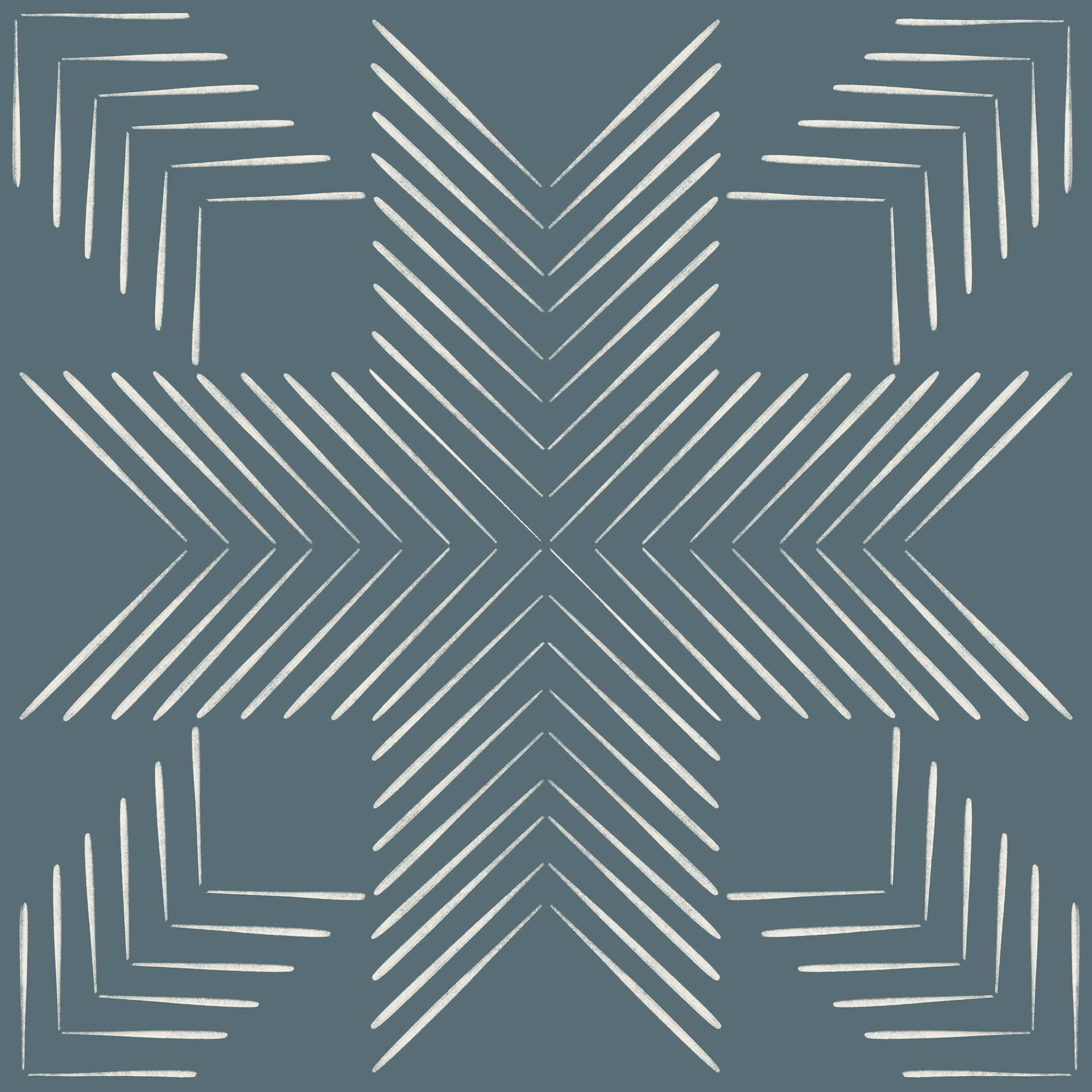 line geo - creamy white, marble blue