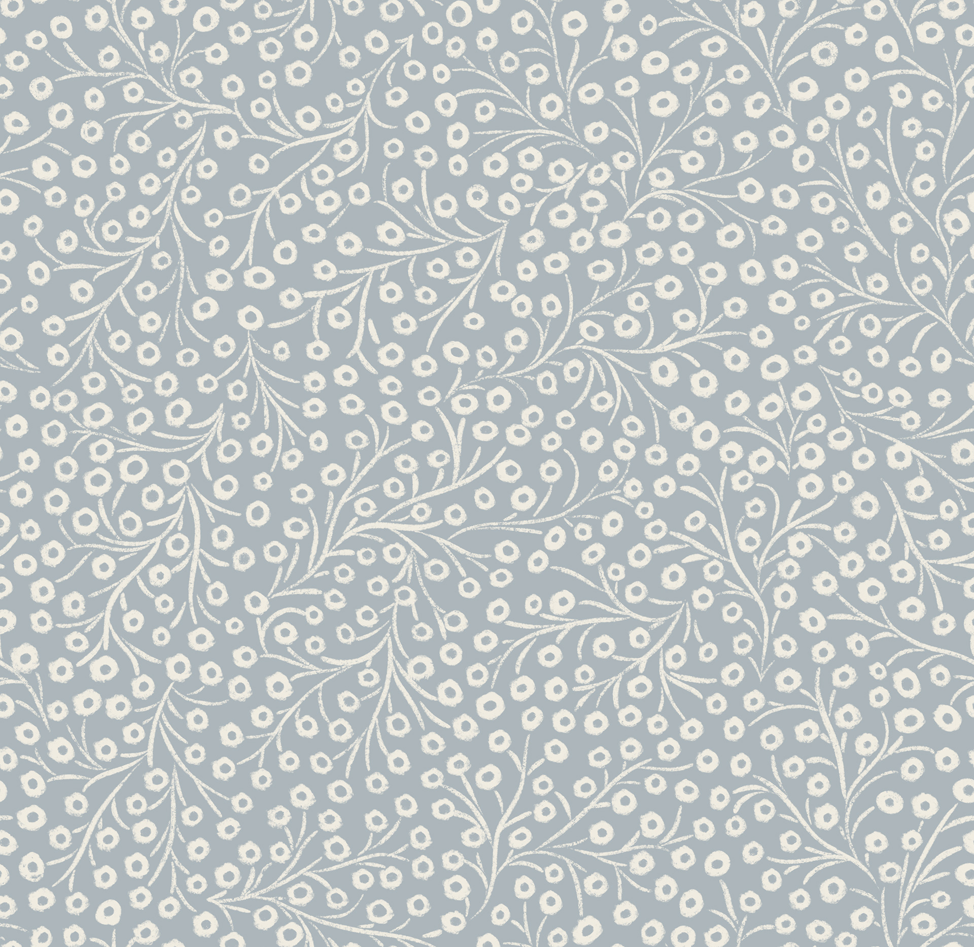 tiny floral - creamy white, french grey