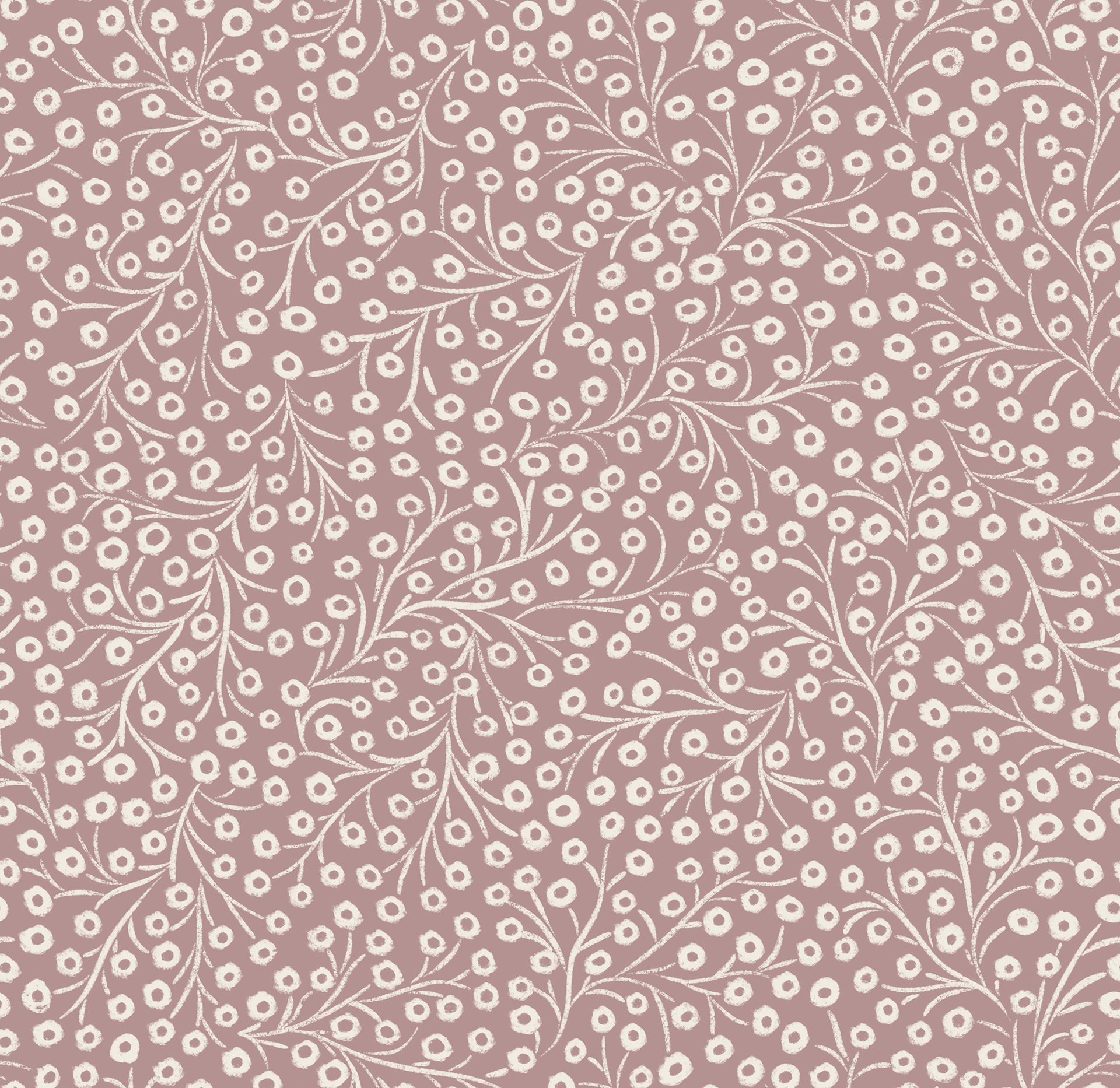 tiny floral - creamy white, dusty rose