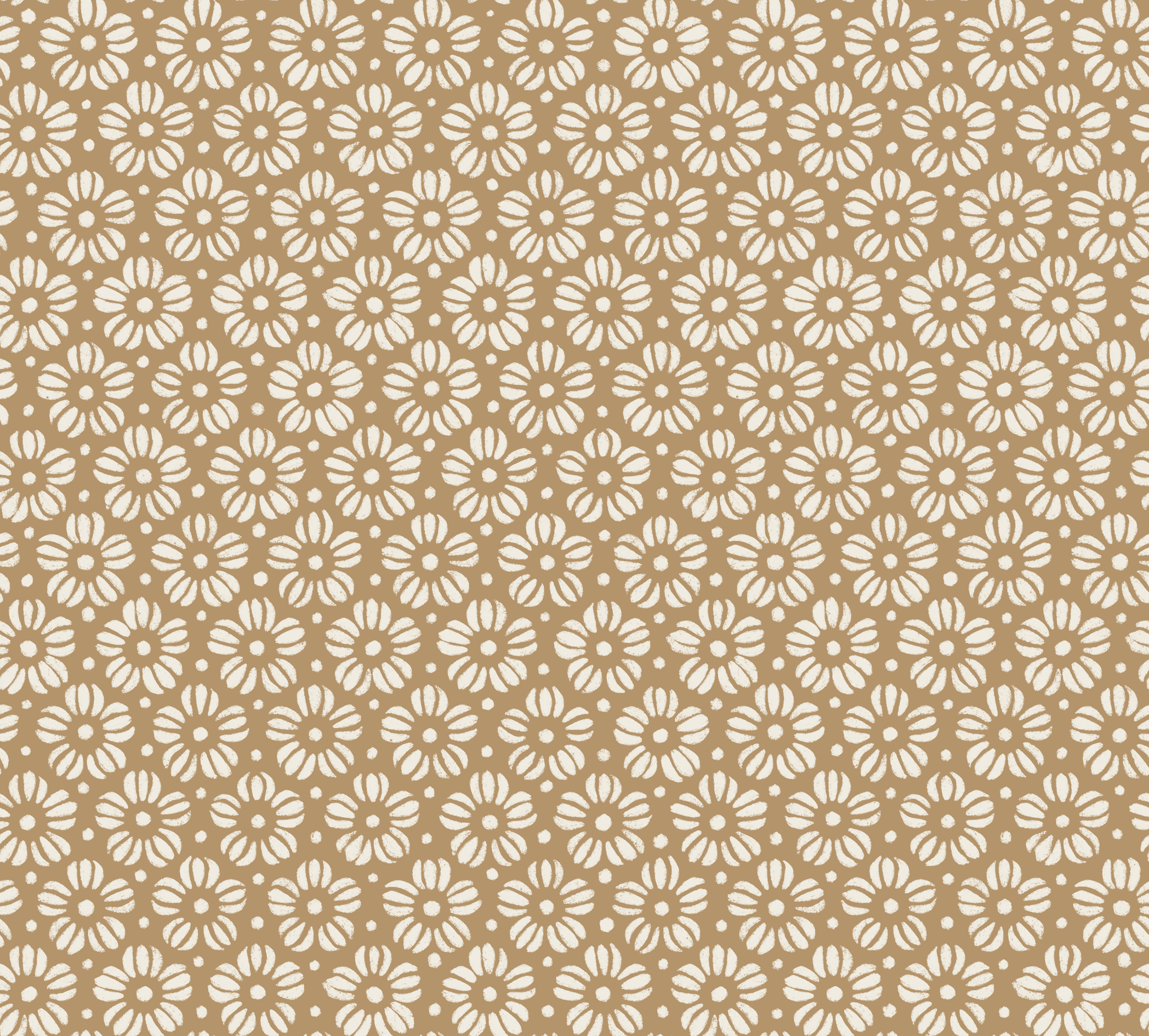 little flowers - creamy white, lion gold