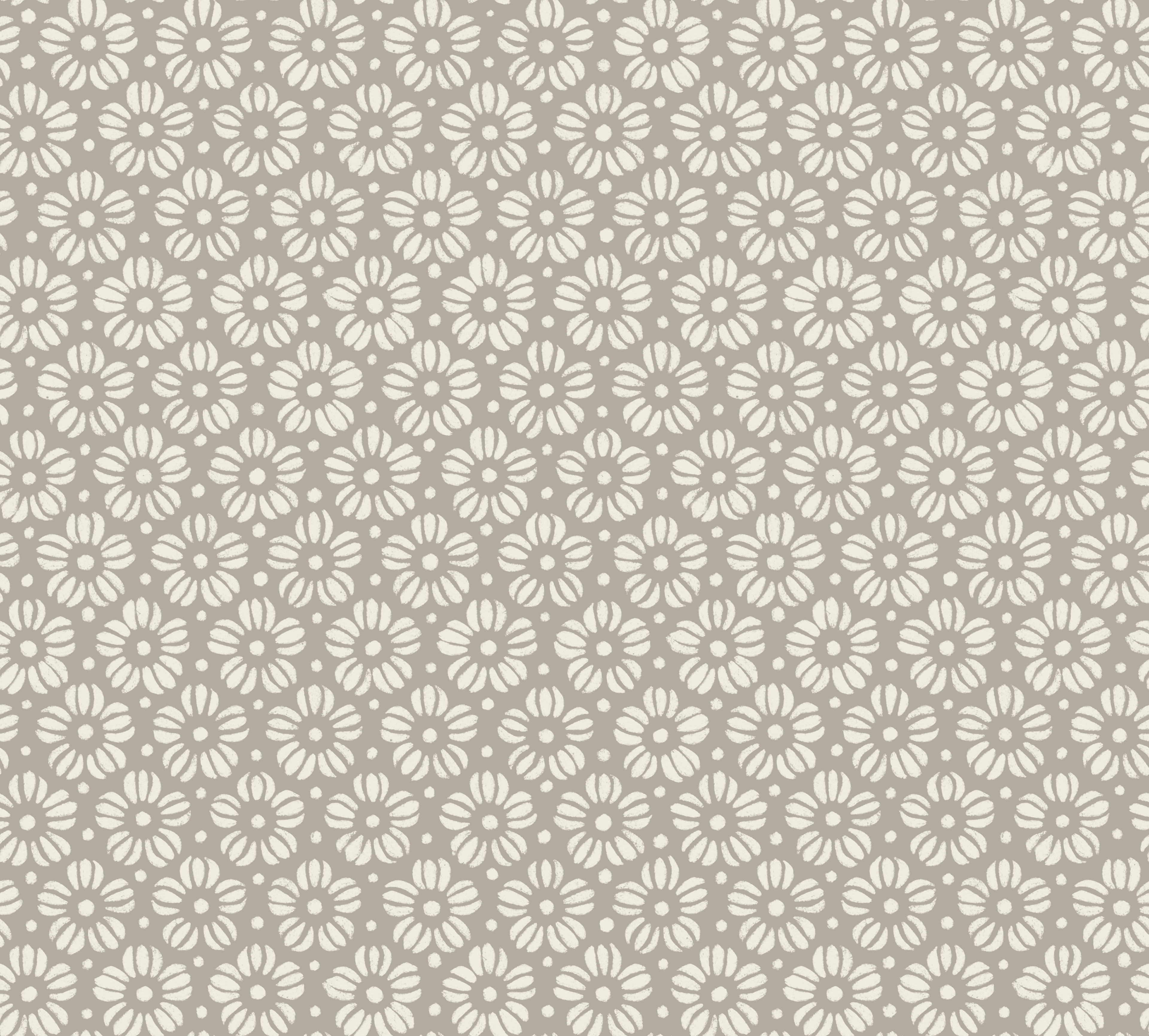 little flowers - cloudy silver, creamy white