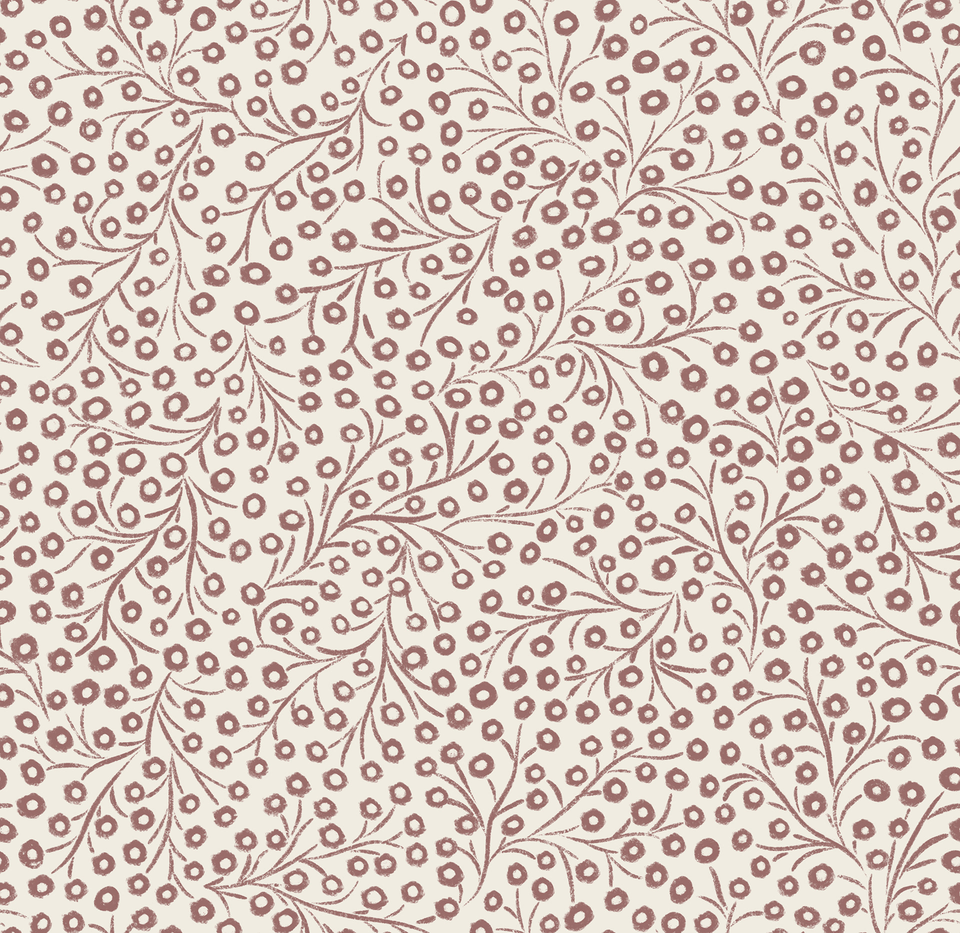tiny floral - copper rose, creamy white