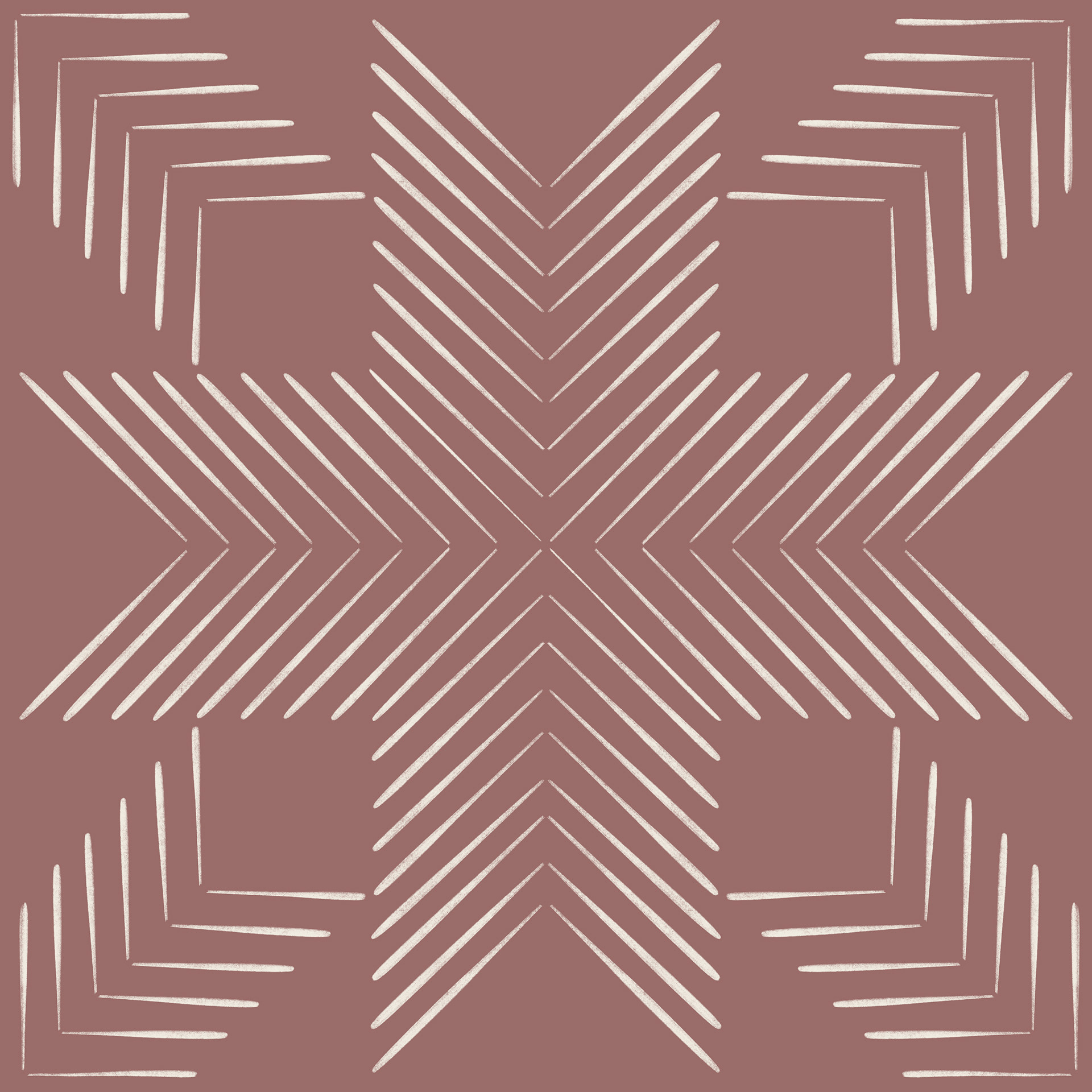 line geo - copper rose, creamy white