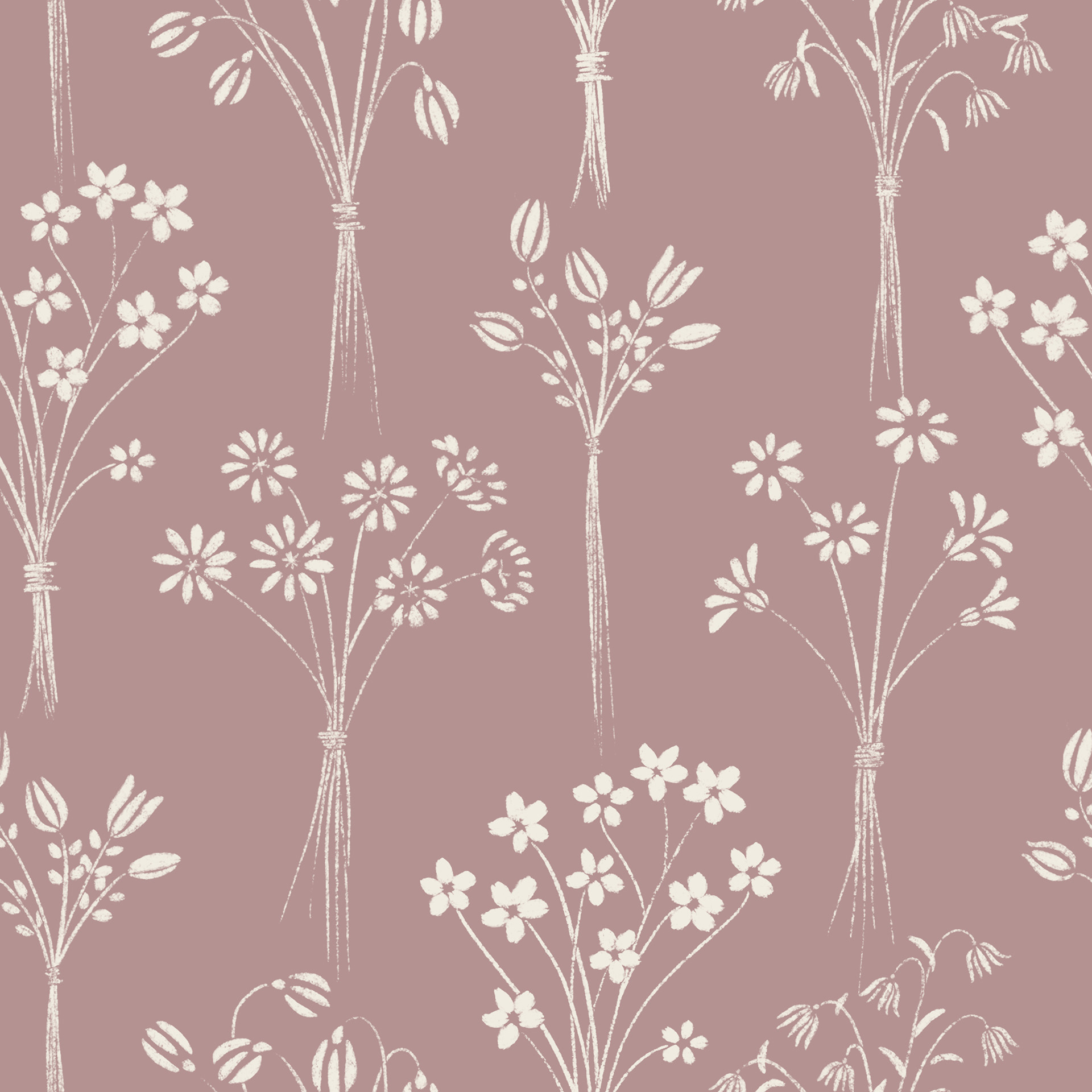 delicate flower bouquets - creamy white, dusty rose