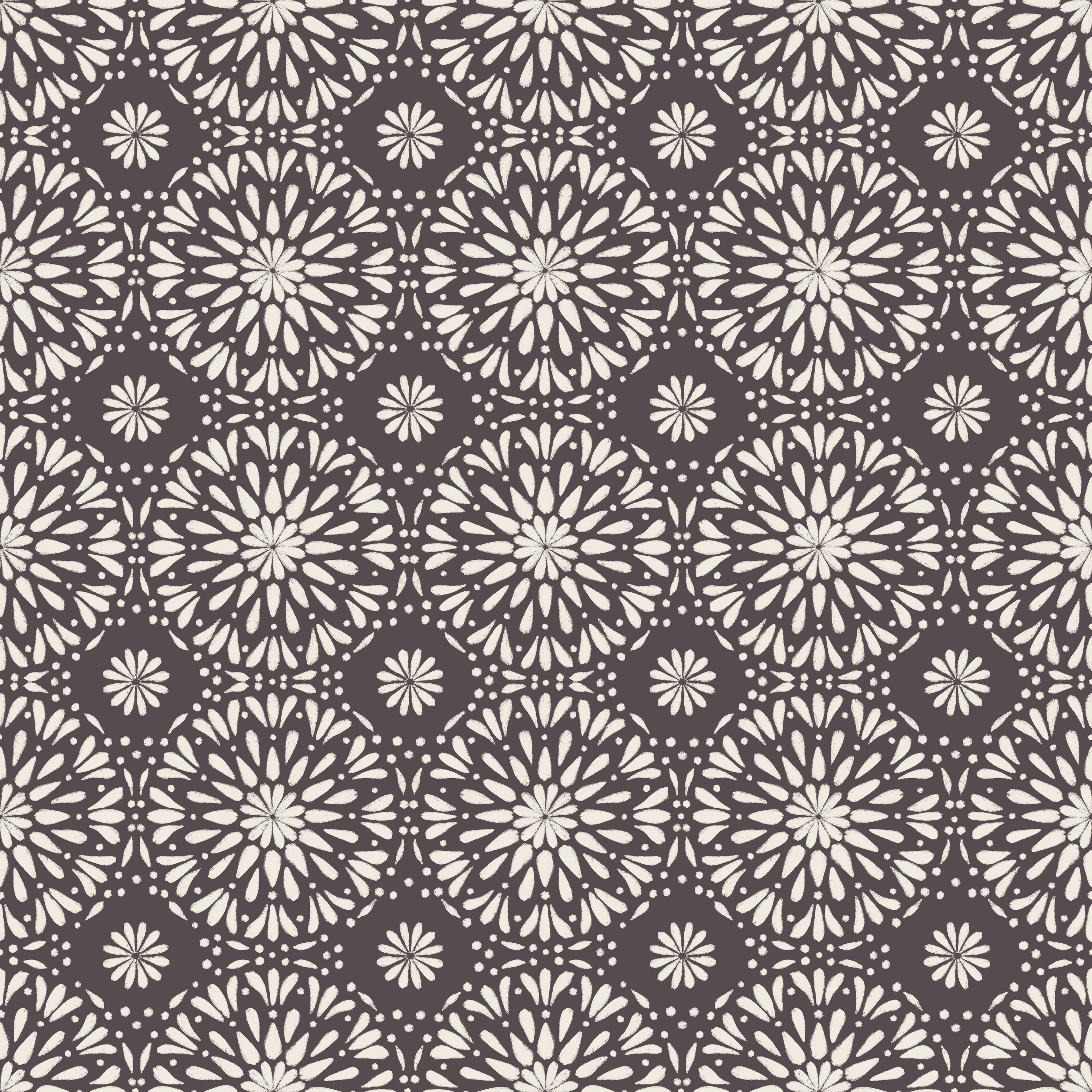 doilies - creamy white, purple brown