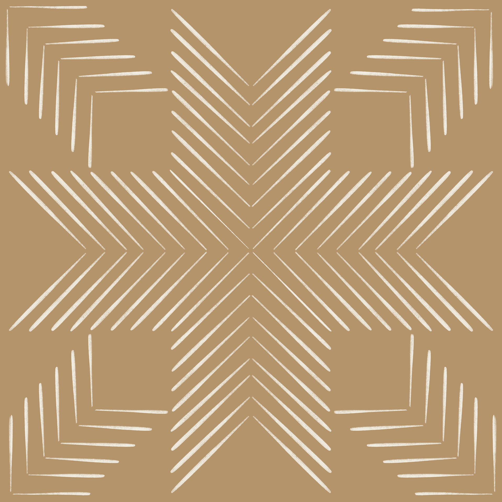 line geo - creamy white, lion gold