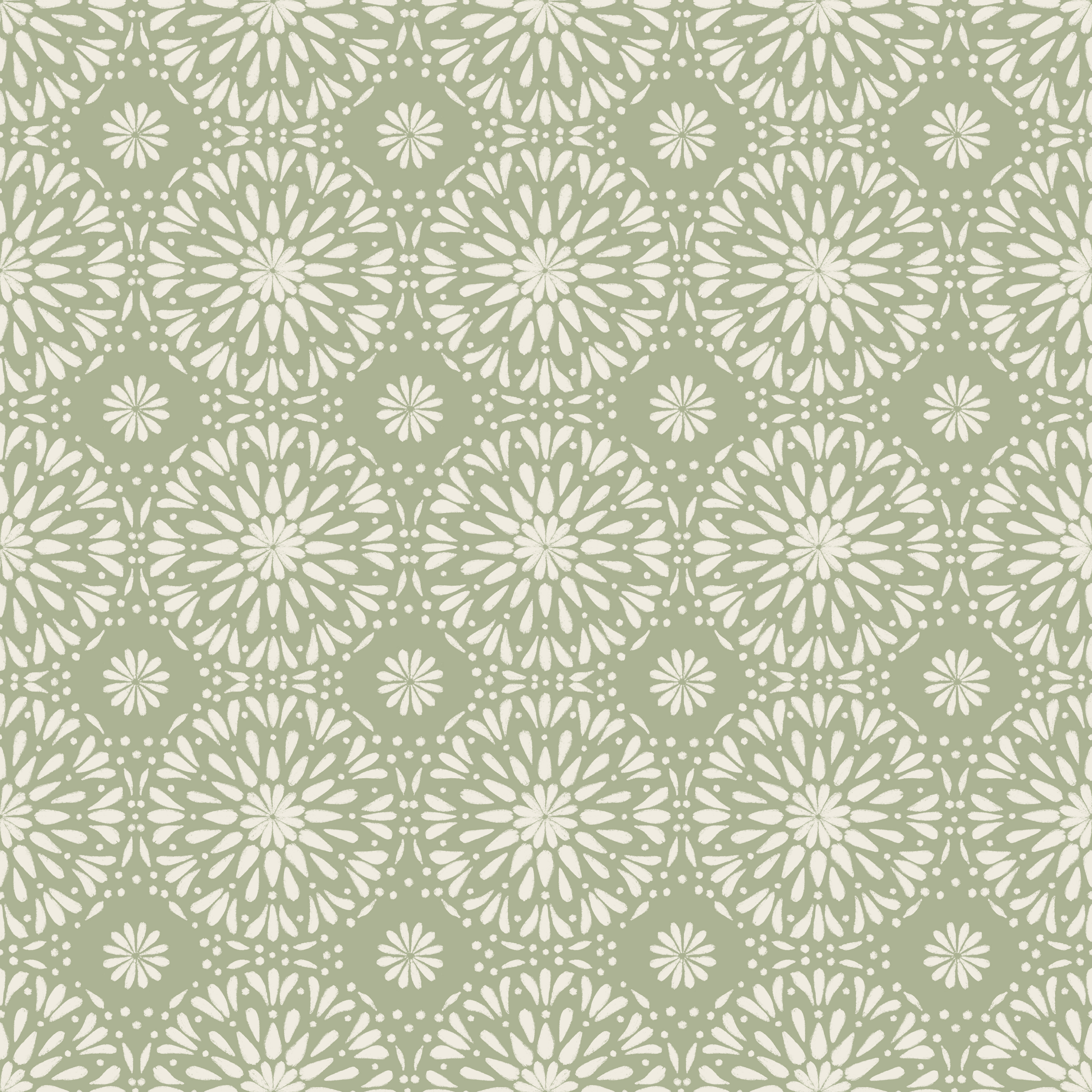 doilies - creamy white, light sage green