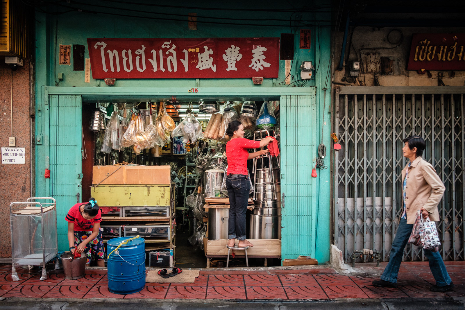 Preparing the shop for the day's business