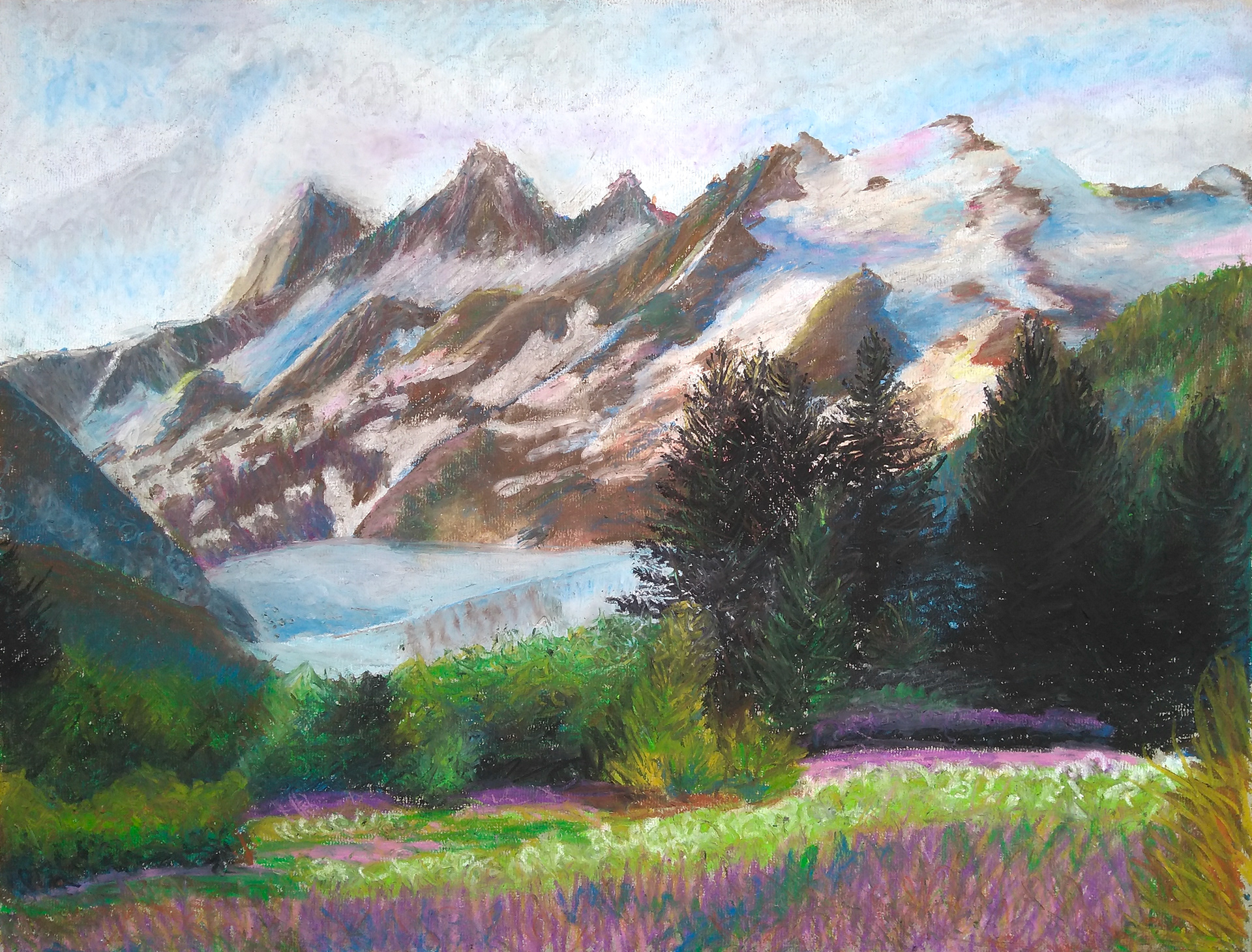 Mountains - Oil Pastel