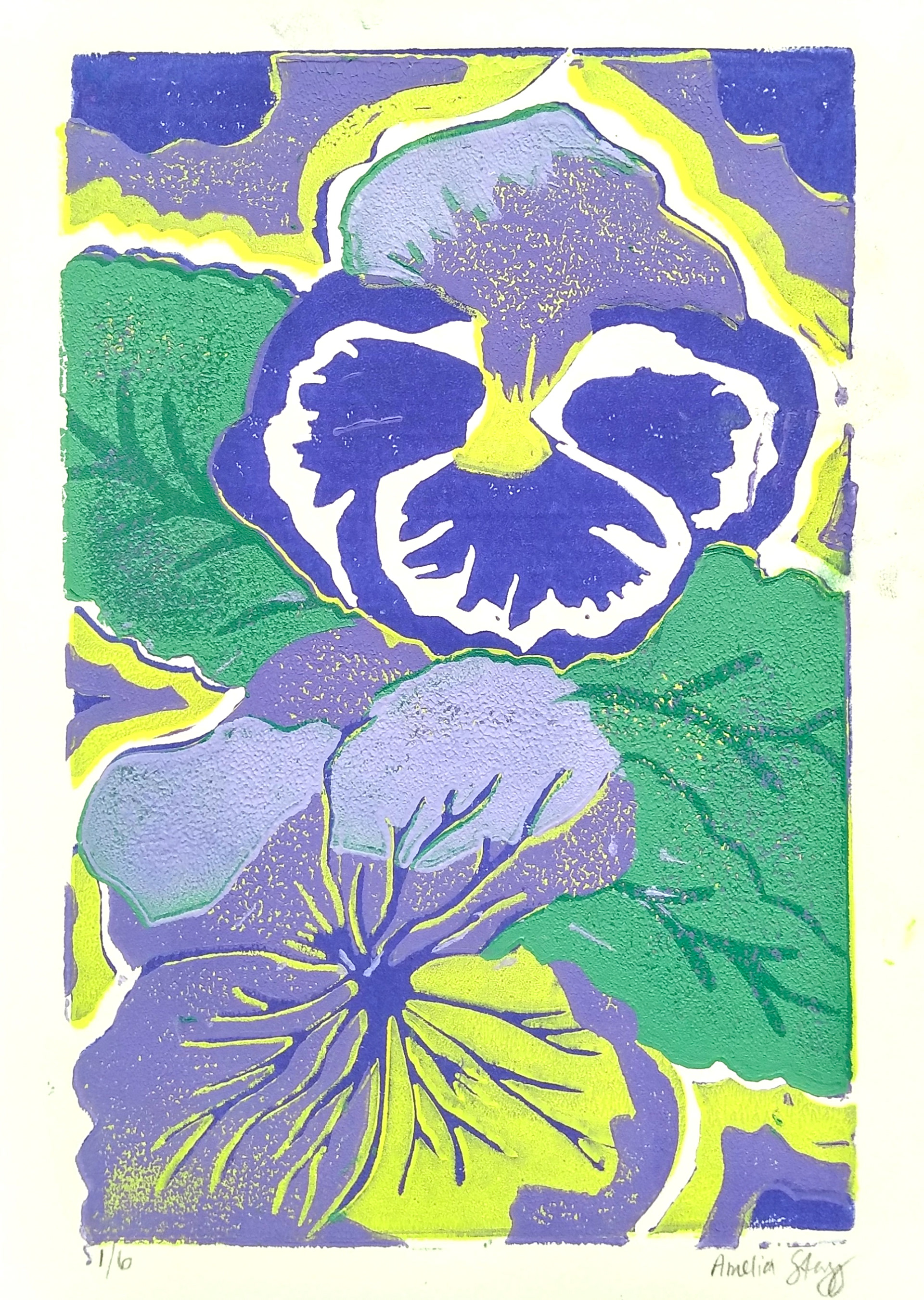 Pansies - Blockprint
