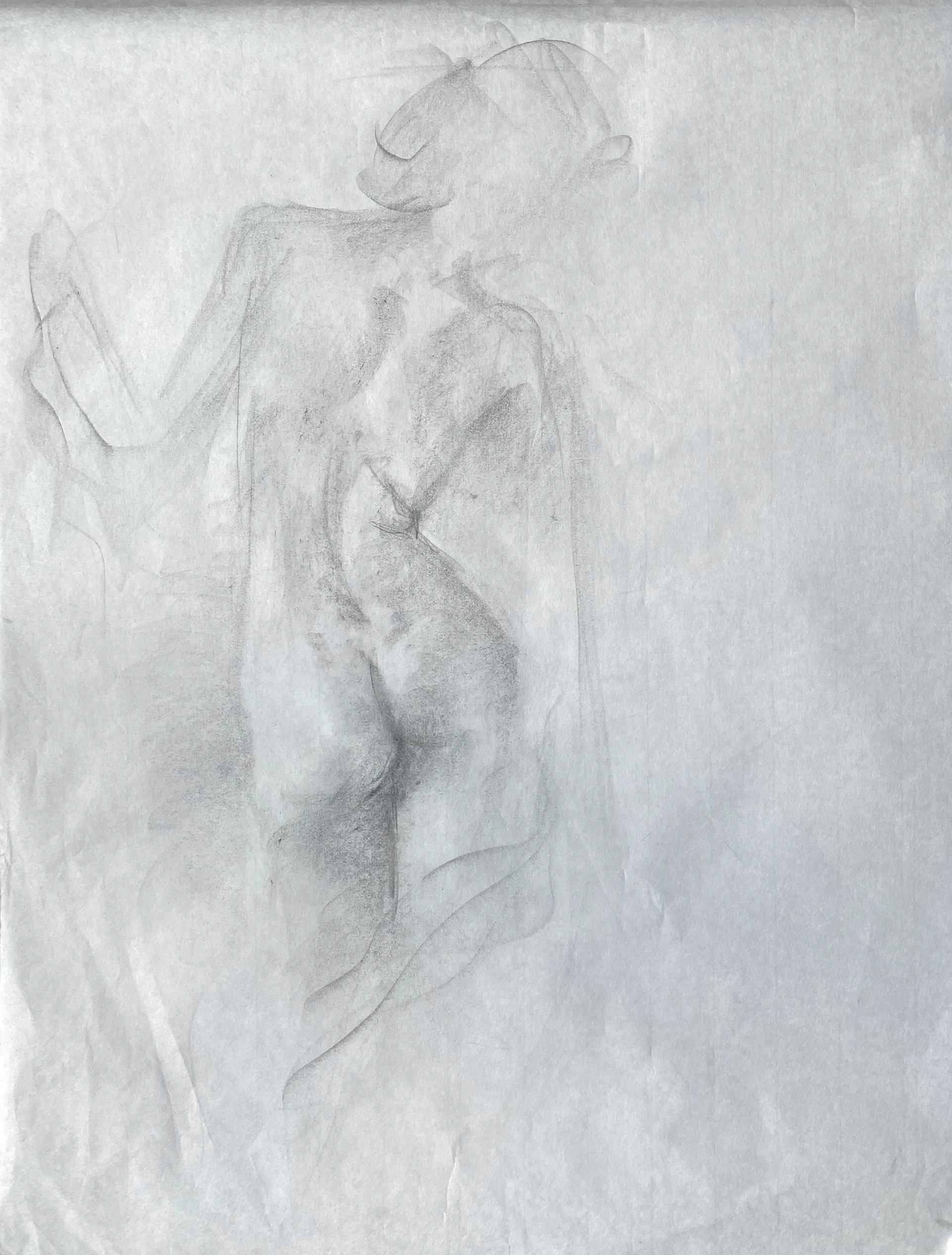 Untitled - Graphite on Newspaper