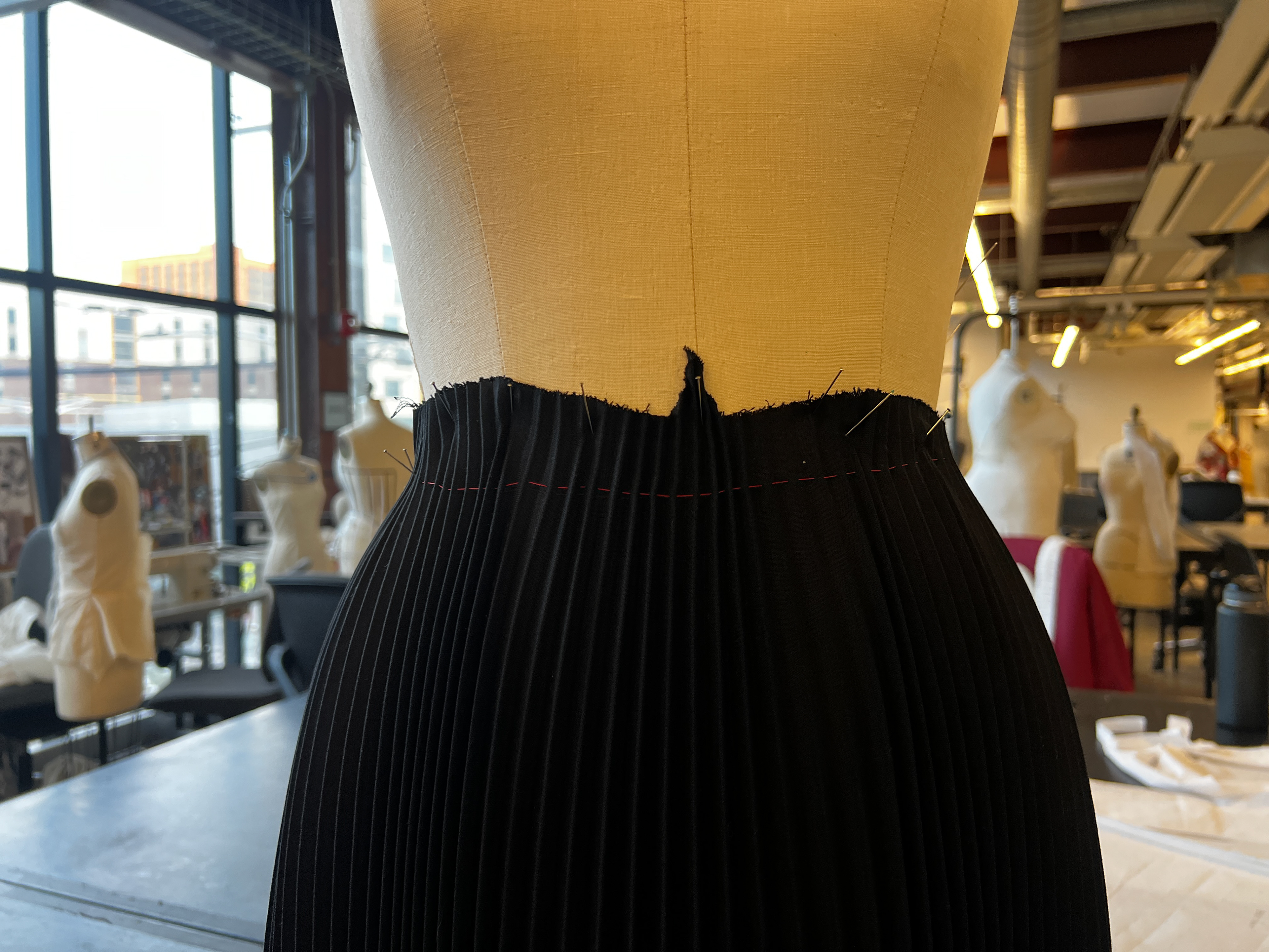 working on the waistband
