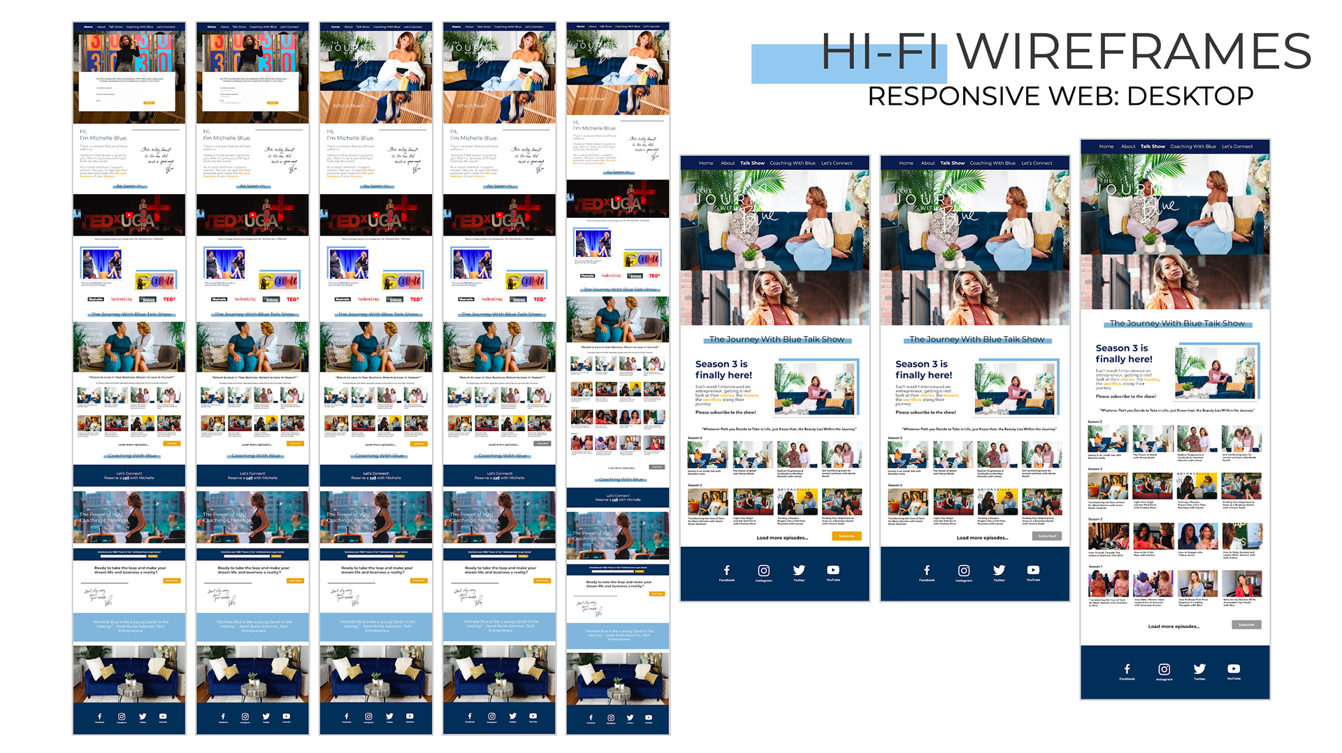 Home Page with email capture popup, Home Page Screens, Video Gallery Screens