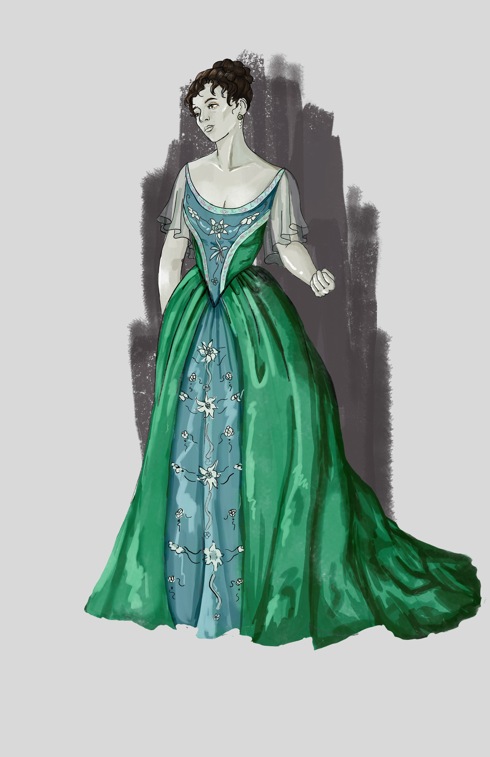 Digital Rendering of 1890s gown