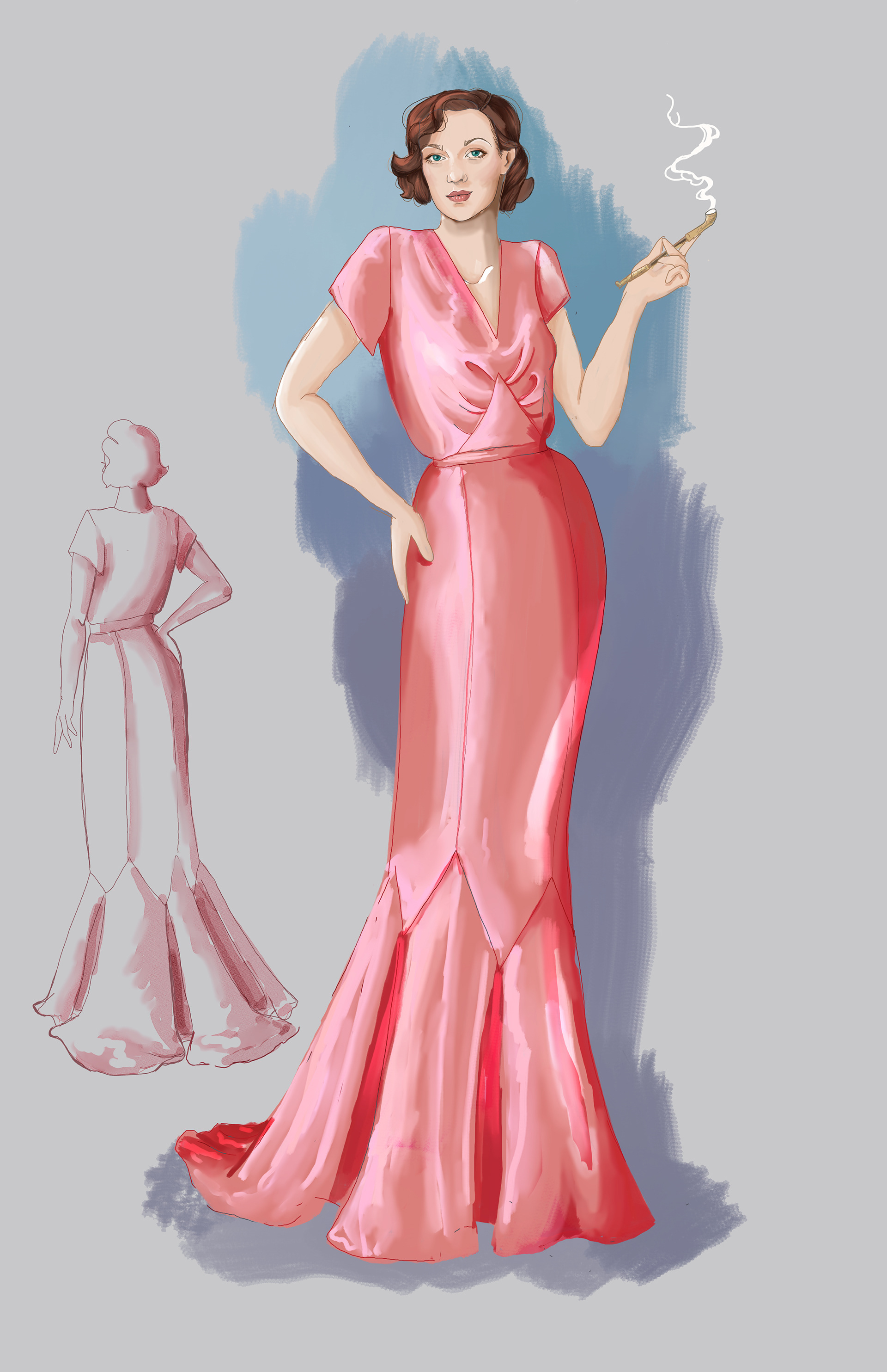 Digital Redraw of Design from "Blithe Spirit"