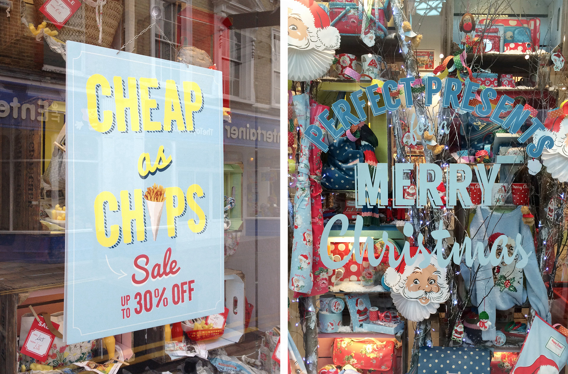 Cath Kidston London seasonal campaign window point of sale & window vinyl graphics