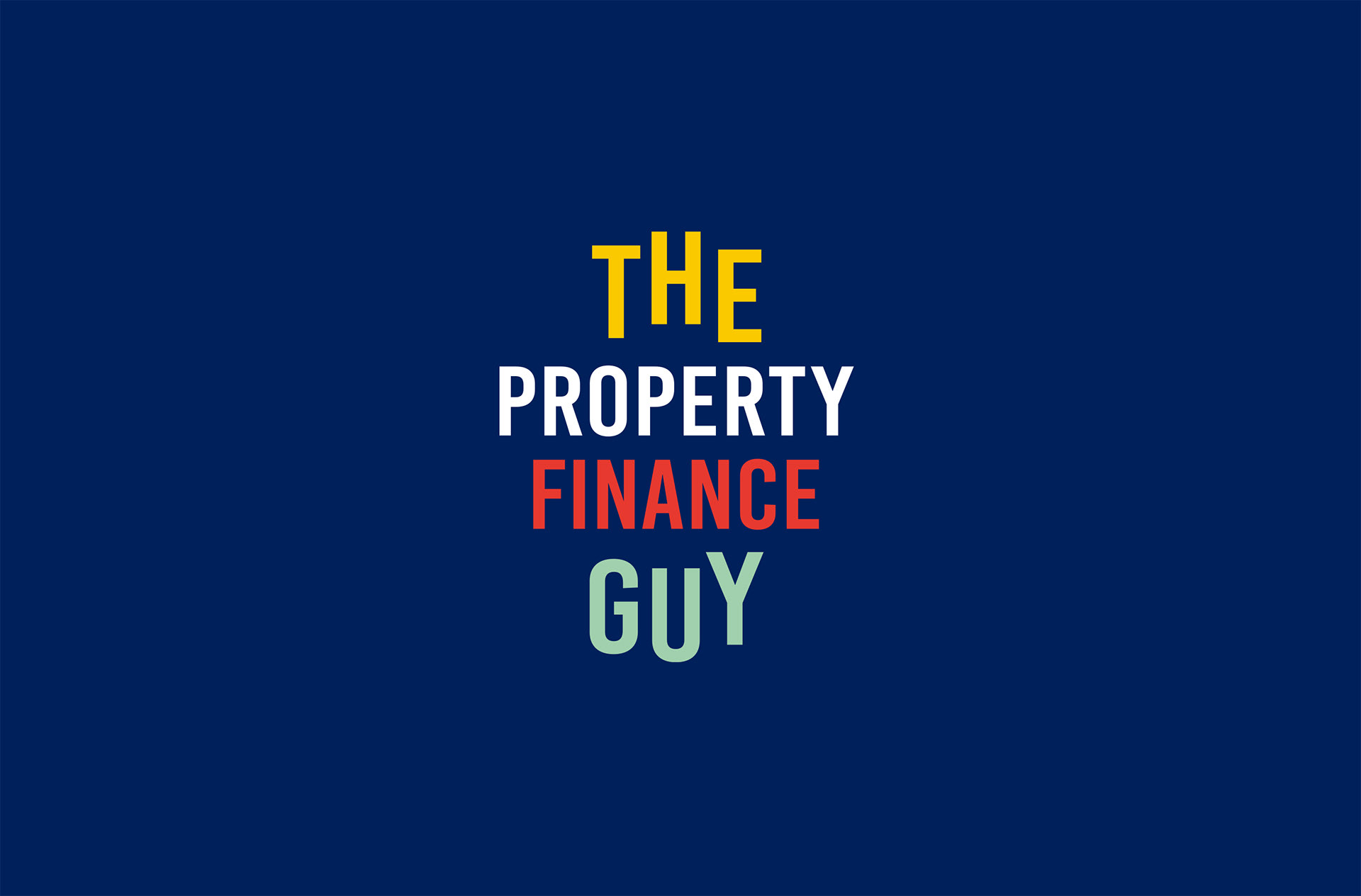 The Property Finance Guy full colour stacked typographic brand identity logo design