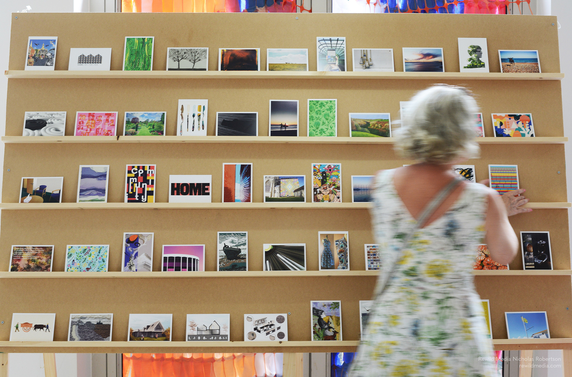 Design Collective Chichester & Pallant House event Wish You Were Here postcard gallery rack