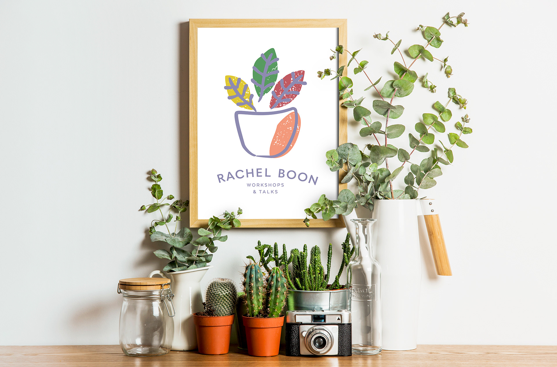 Worthing's Rachel Boon Naturopath Workshops & Talks full colour main brand identity logo design