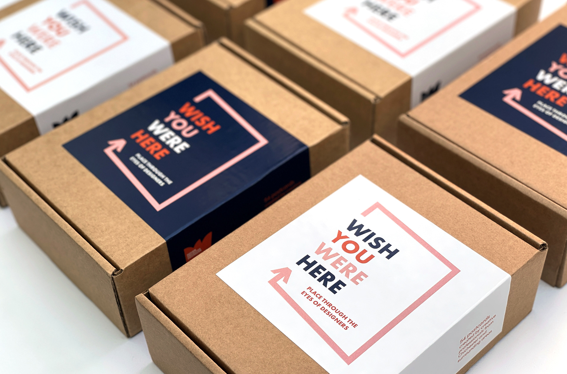 Design Collective Chichester & Pallant House event Wish You Were Here postcard box packaging and label design