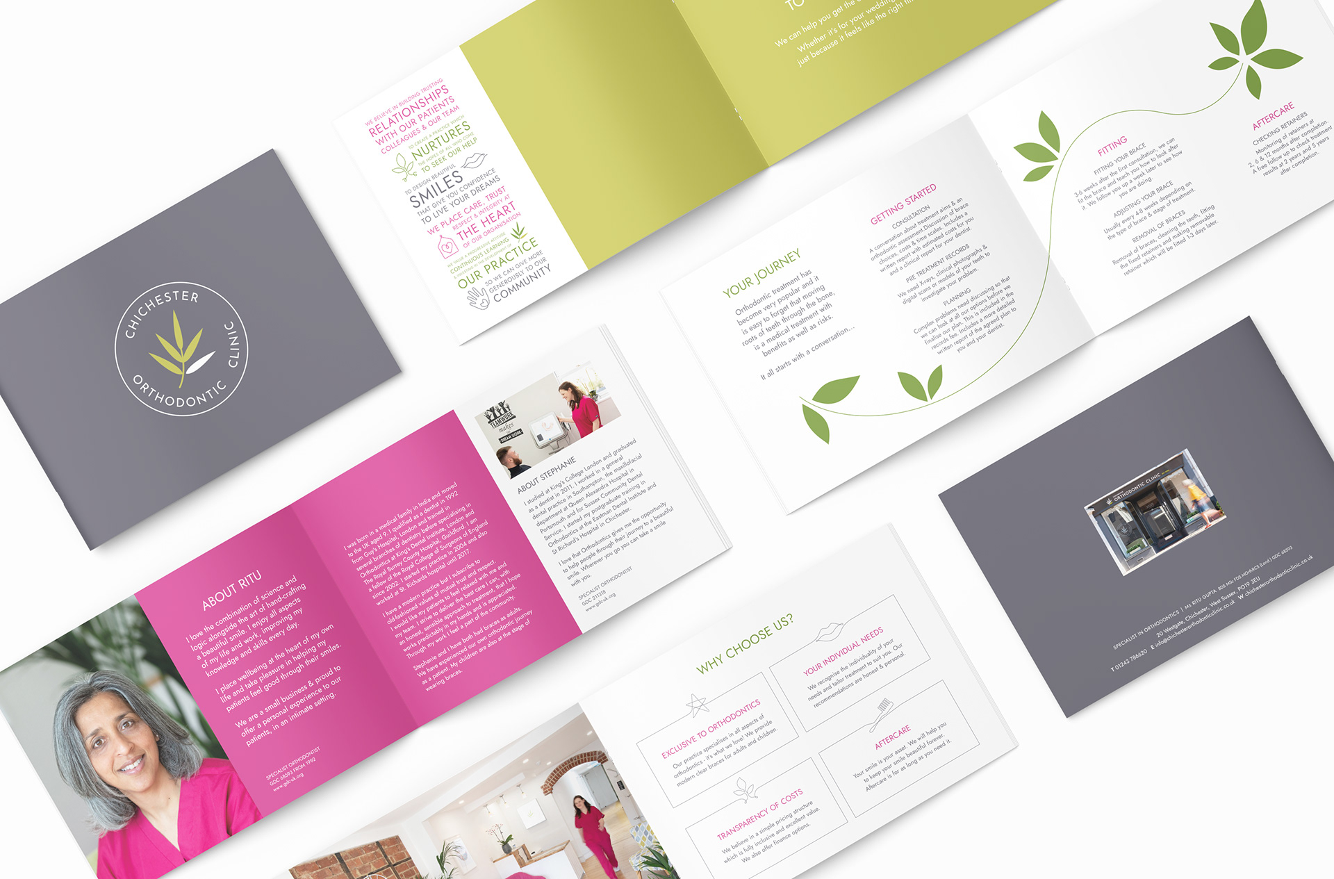 Chichester Orthodontic Clinic printed marketing brochure for patients