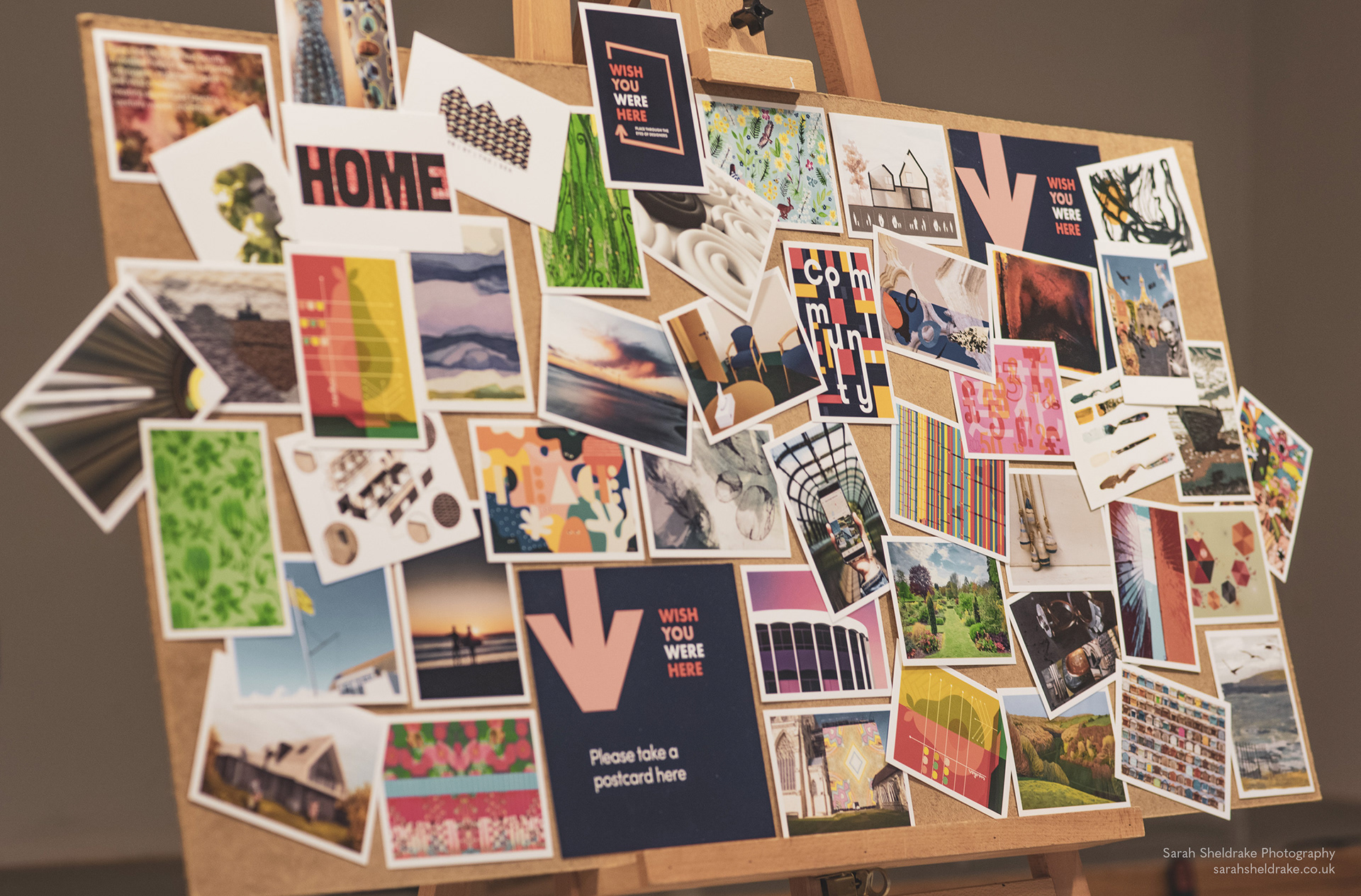 Design Collective Chichester & Pallant House event Wish You Were Here postcard easel stand