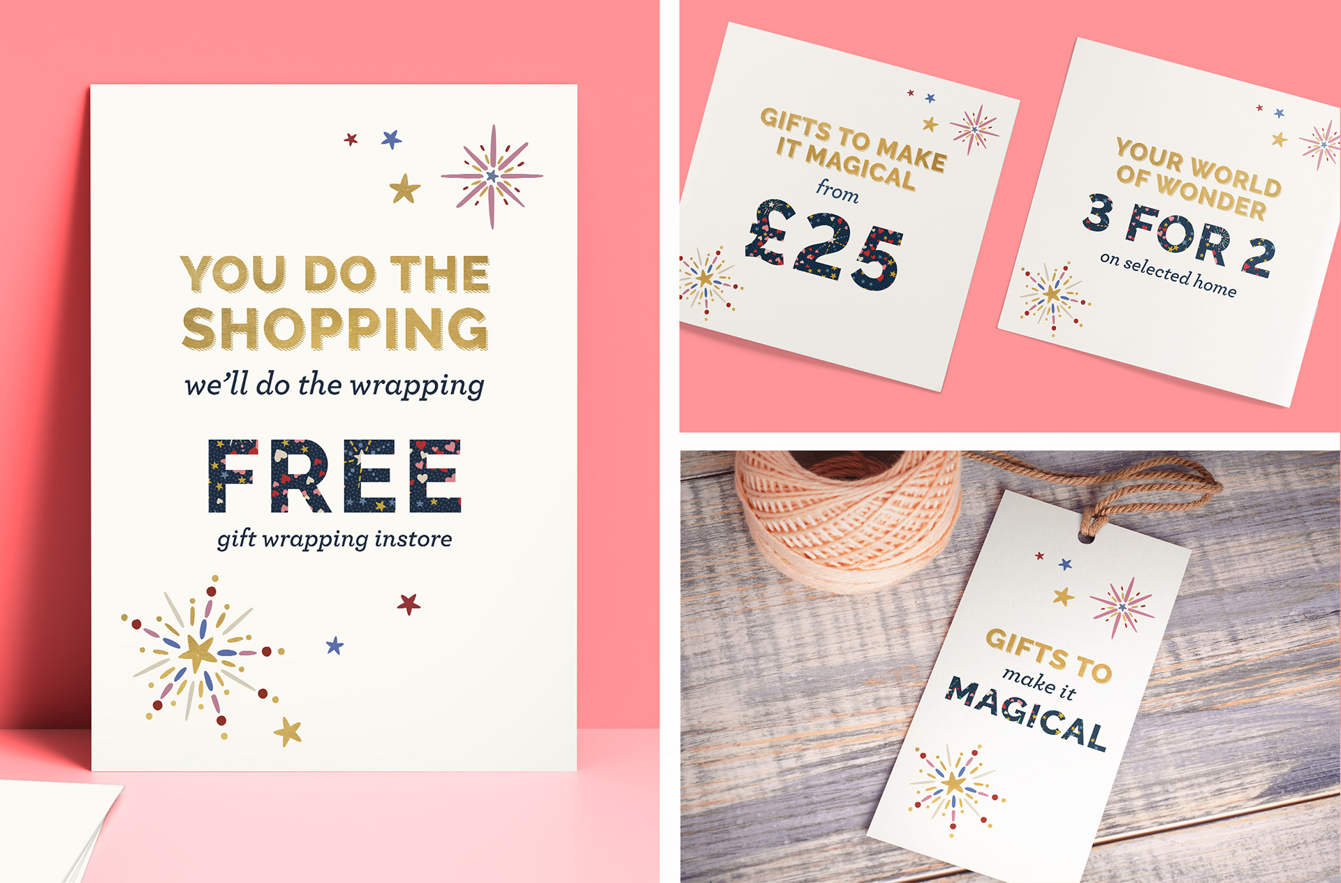 CK London Christmas marketing point of sale poster, strut cards & hanging swing tag