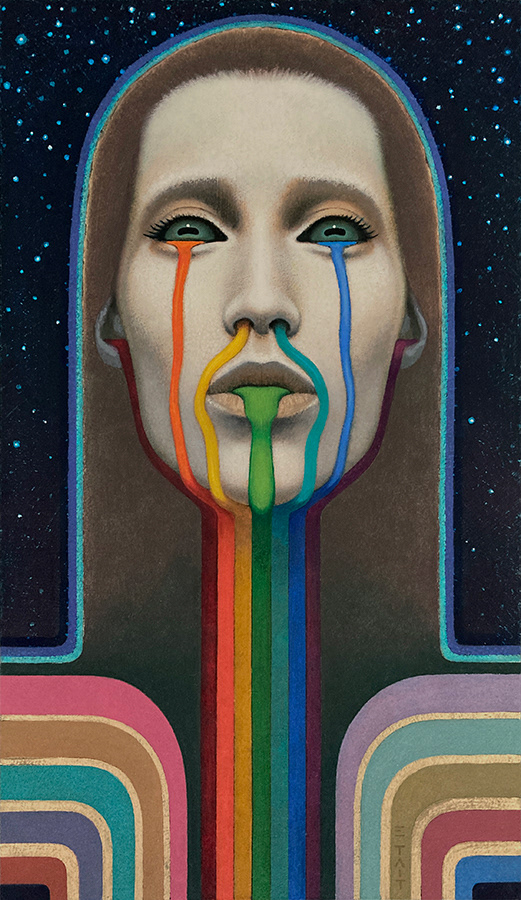 '2' – oil & gold & titanium leaf on cradled panel, 37 x 21cm, SOLD