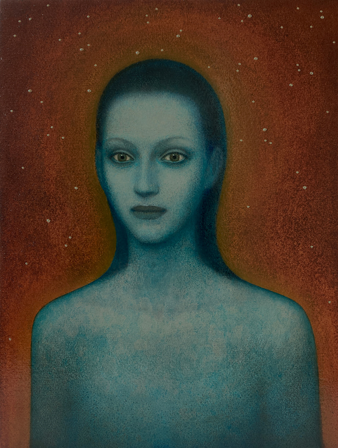 'Nowhere' - oil & escutcheon pins on Arches oil paper on panel