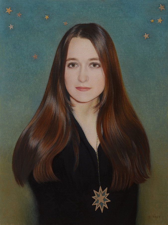 'Sarah' - oil & gold leaf on linen panel, 50 x 40cm (sold)