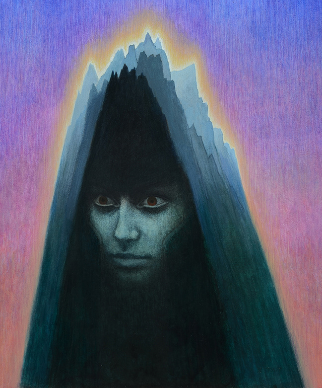 'The Hermit' - acrylic on watercolour paper, 37 x 30cm (sold)