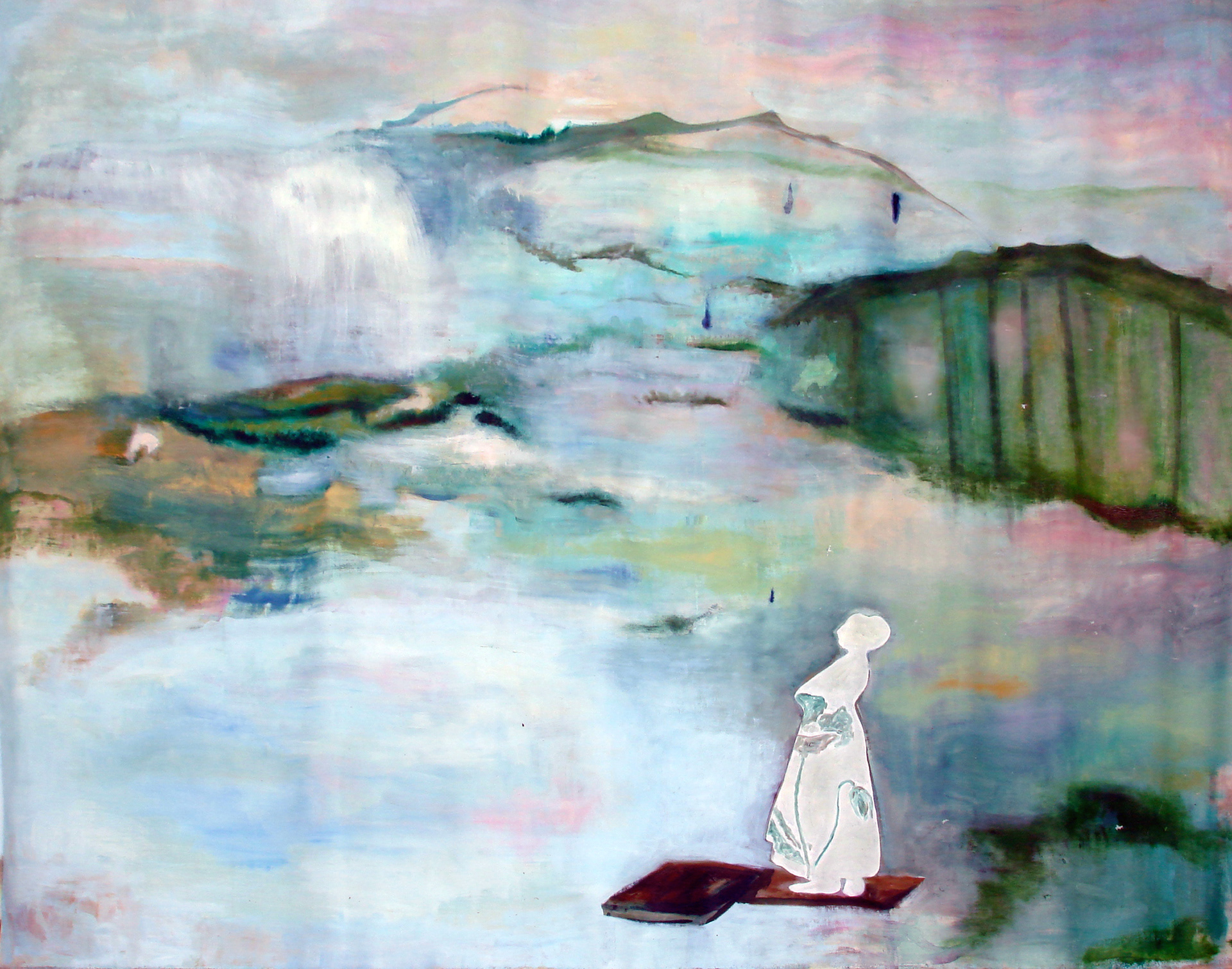 "Weltenbummlerin", Öl auf Leinwand, 140 x 180