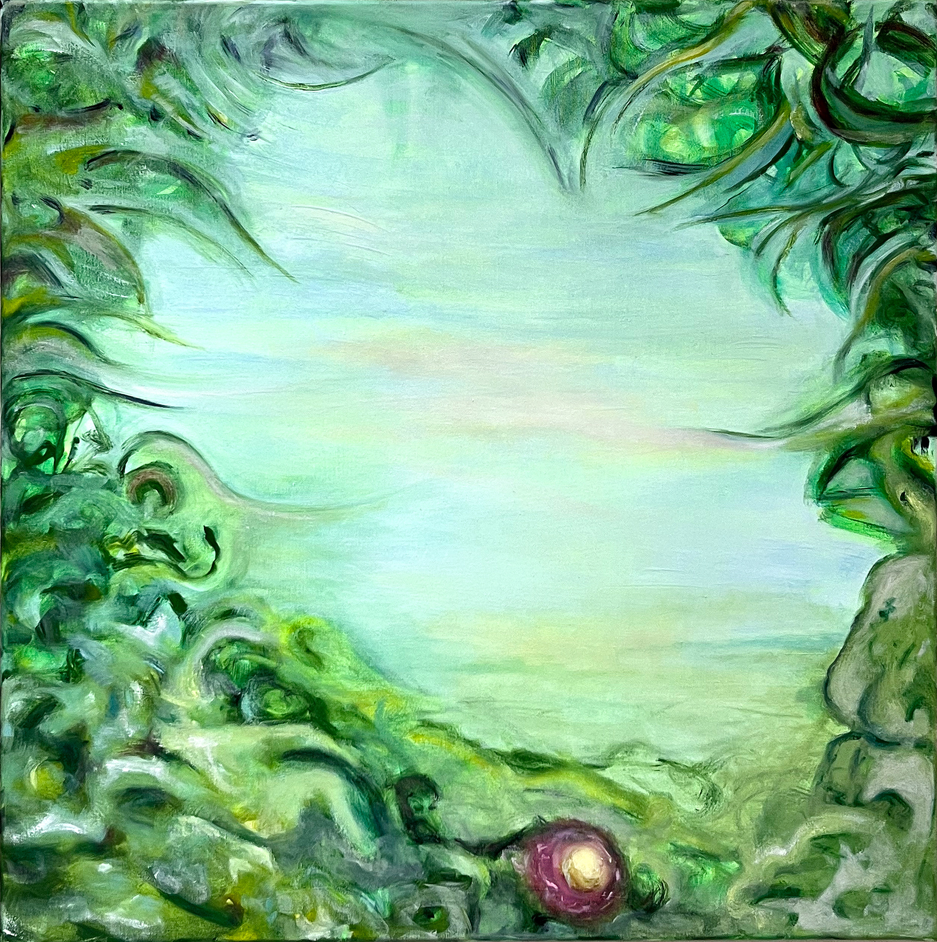 Sicht VIII, 80x80 cm, Öl auf Leinwand, 2025