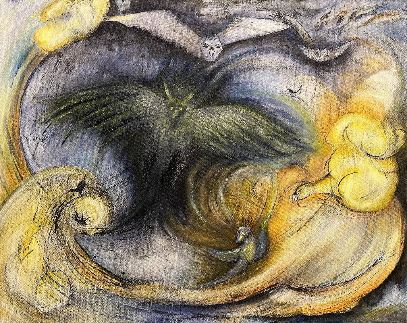 "Lilith und der Honigmond", Öl auf Leinwand, 40 x 50 cm, 2021-2024