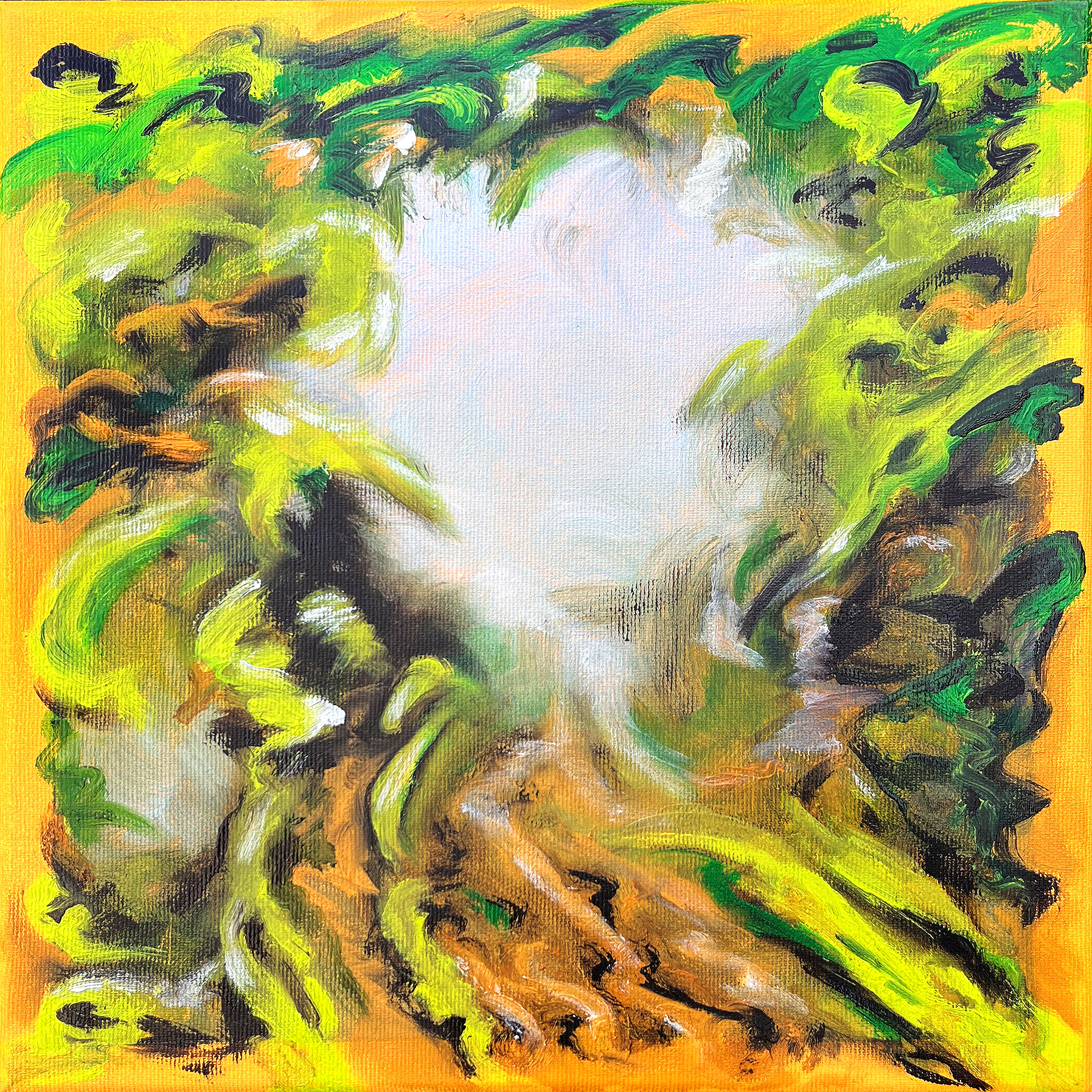 Sicht VI, 30x30 cm, Öl auf Leinwand, 2025