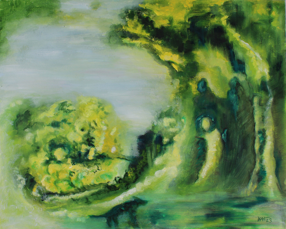 „Grüne Hölle“ , Öl auf Holz, 40 x 50 cm, 2023