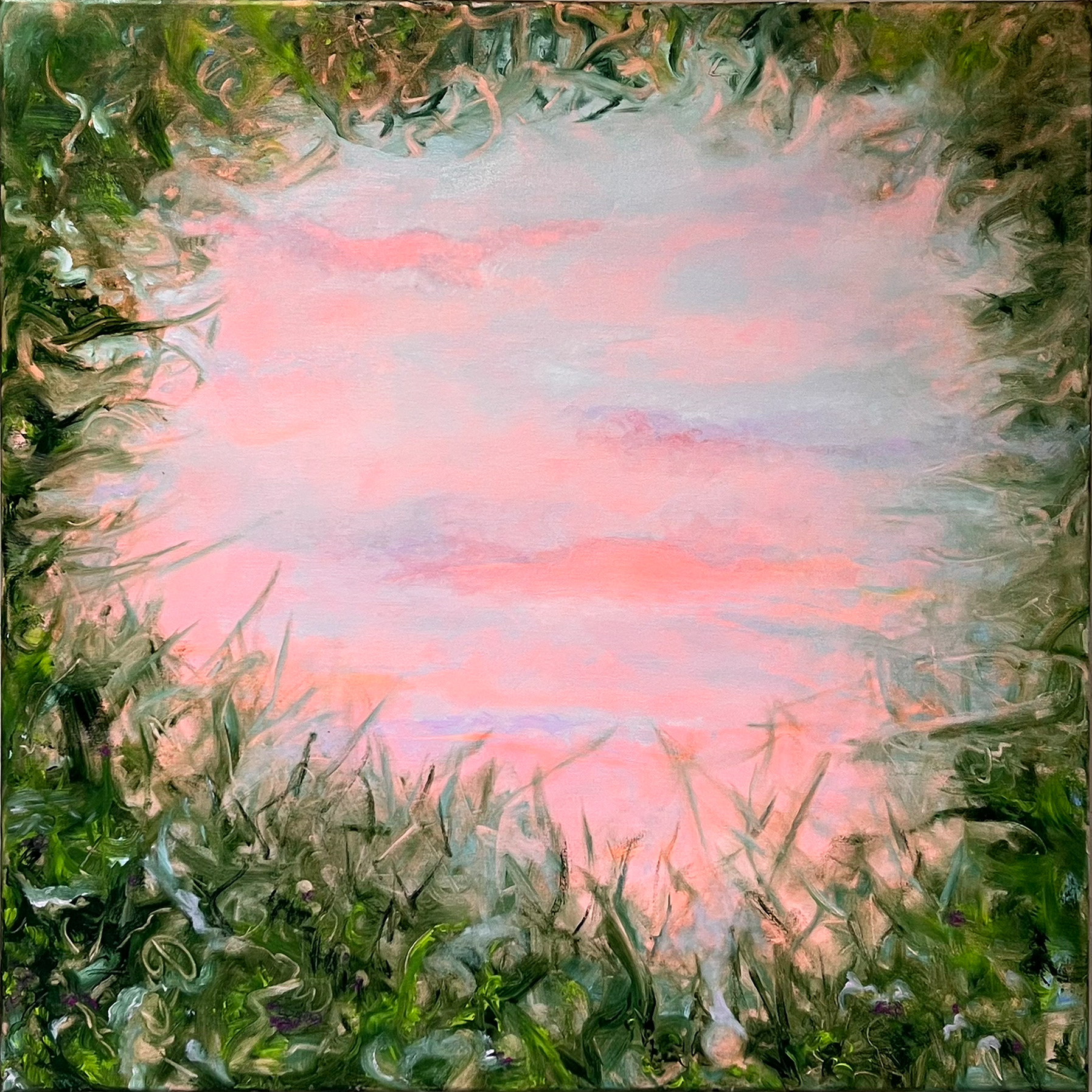 Sicht VII, 80x80 cm, Öl auf Leinwand, 2025