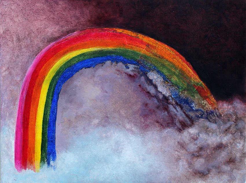 "Himmelsbrücke", Acryl auf Karton, 30 x 40 cm, 2020