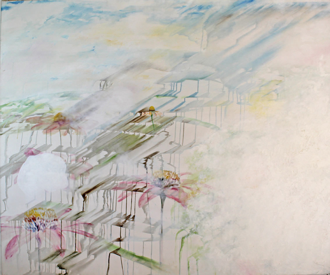 "Regentag", Öl auf Leinwand, 150 x 180 cm,